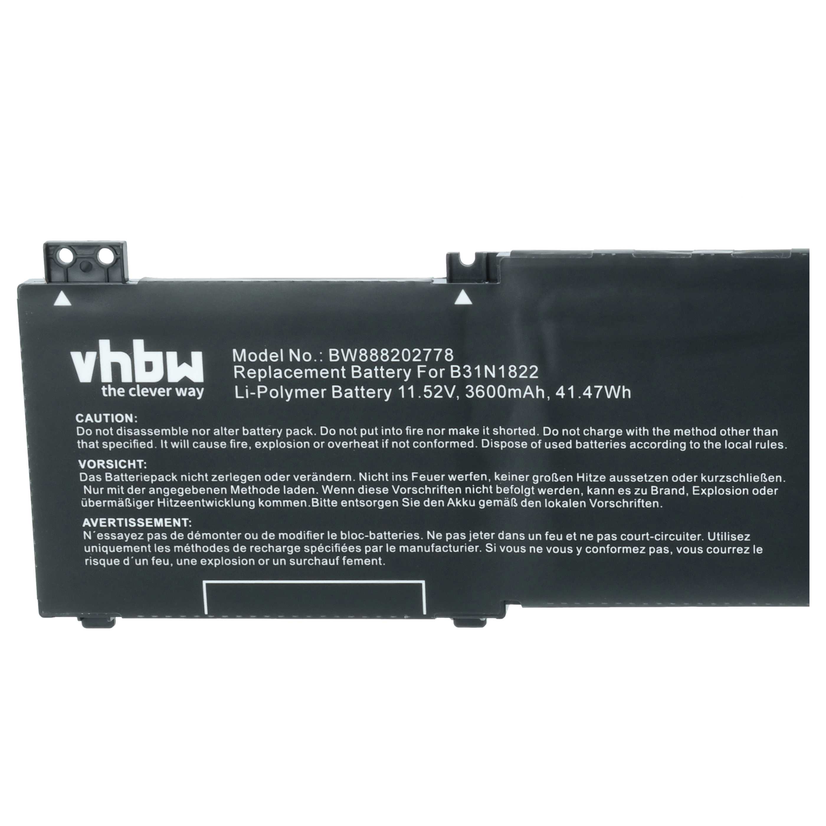 Akumulator do laptopa zamiennik Asus 3ICP5/57/80, 0B200-03220000, B31Bi2H, B31BIEH - 3600 mAh 11,52 V LiPo
