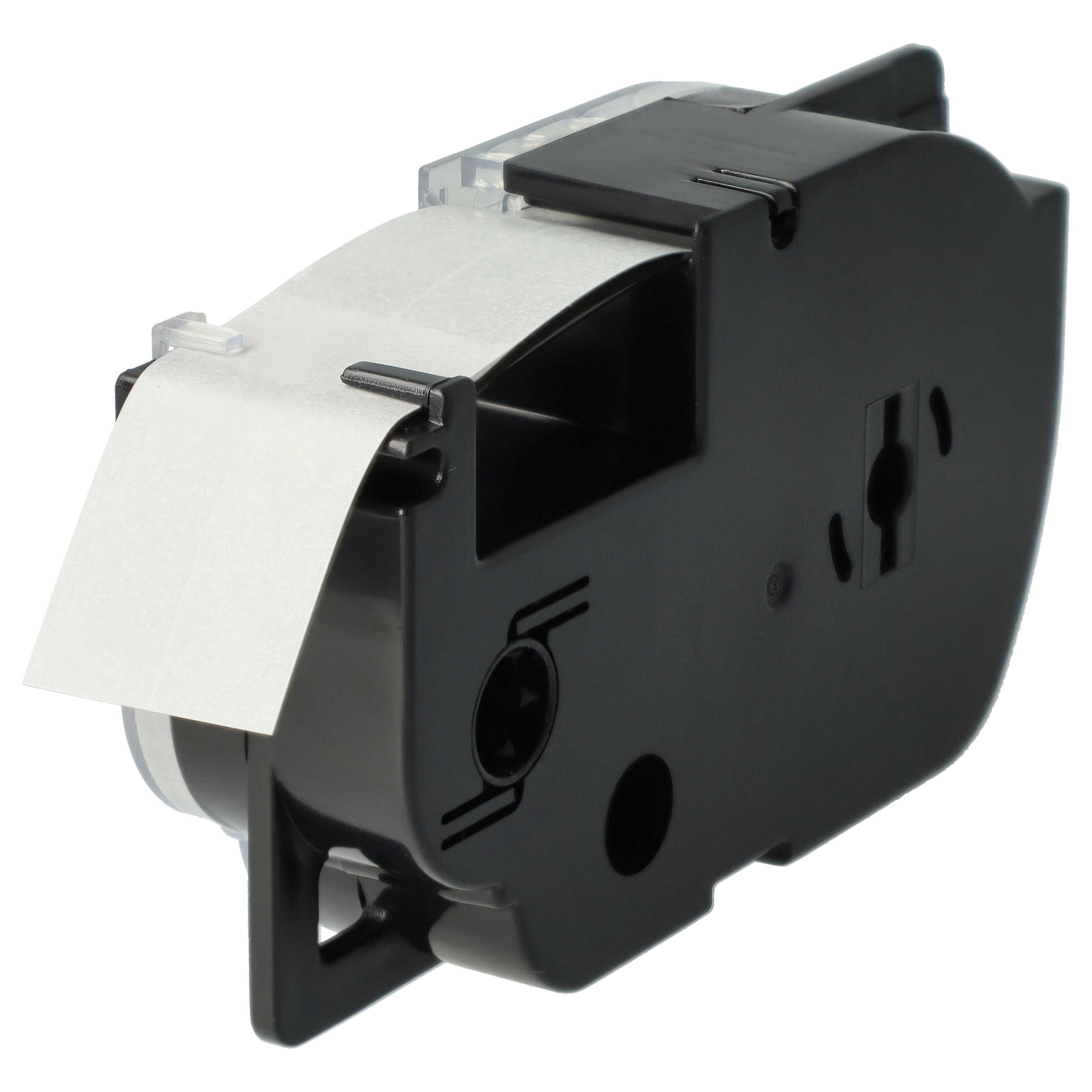 Label Tape replaces Casio XR-18SR1, XR-18SR - 18 mm Black to Silver
