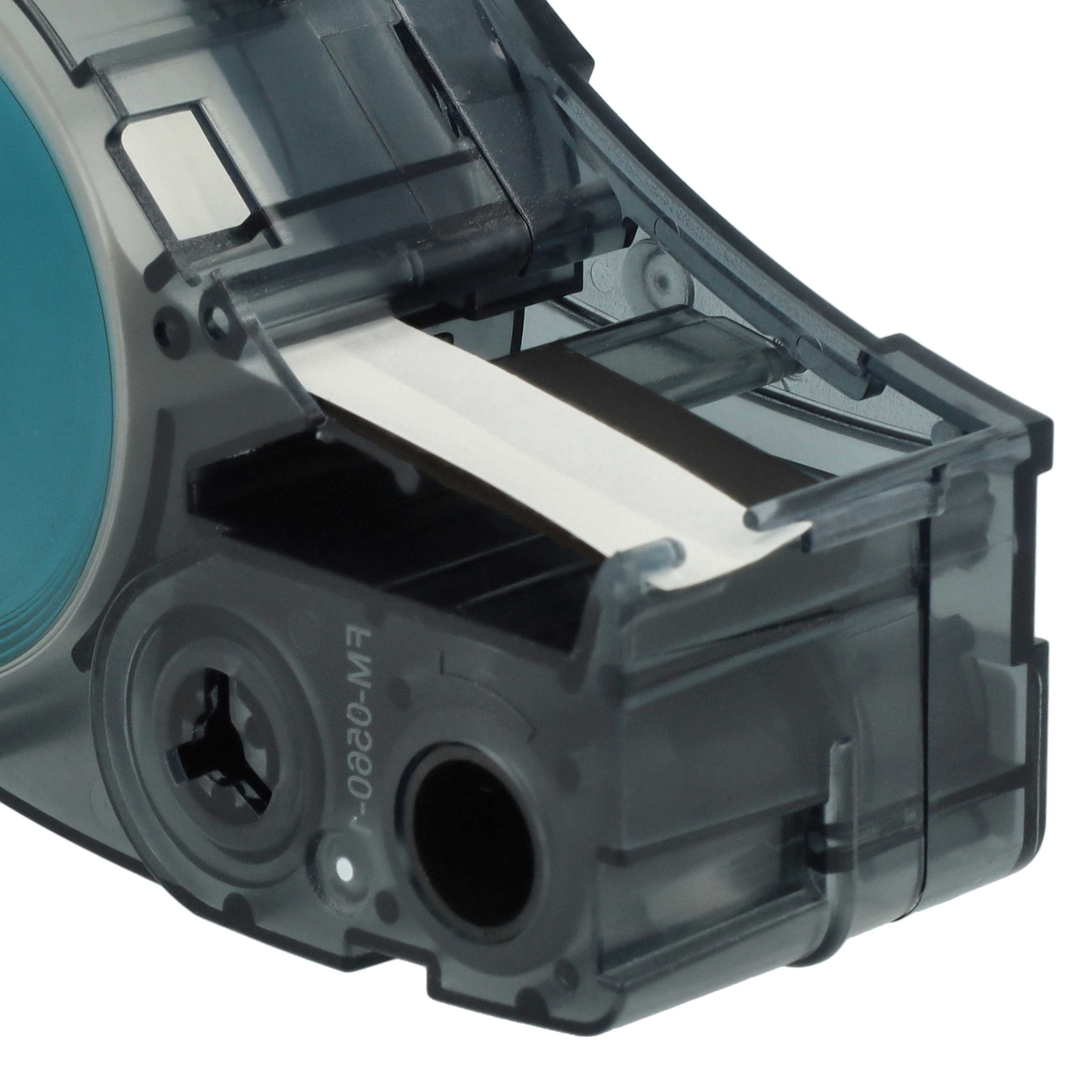 Cassetta nastro sostituisce Brady M21-250-595-WT per etichettatrice Brady 6,35mm nero su bianco, vinile