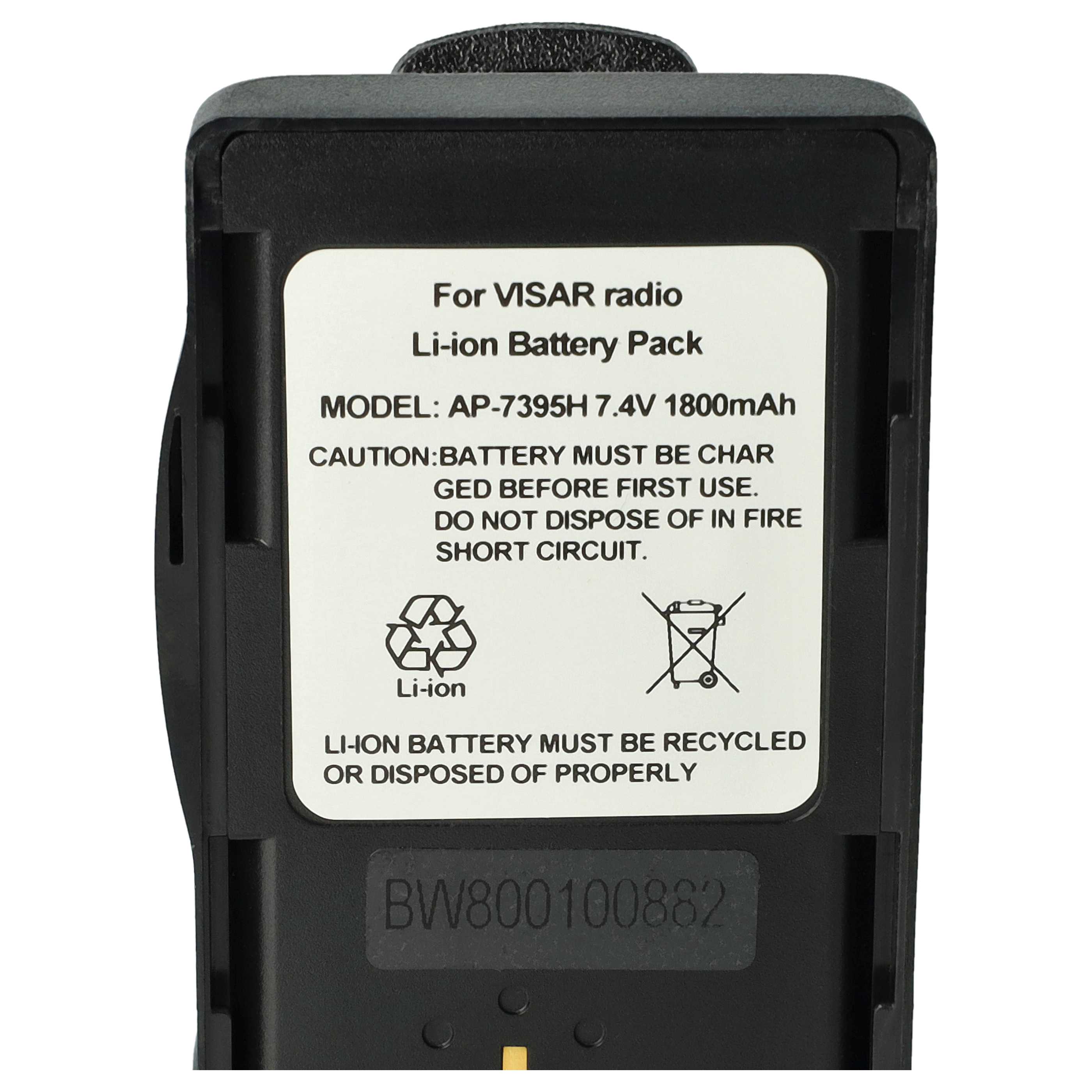 Radio 2x Battery replaces Motorola NTN7396, NTN7395, NTN7394 - 1800 mAh 7.5 V Li-Ion