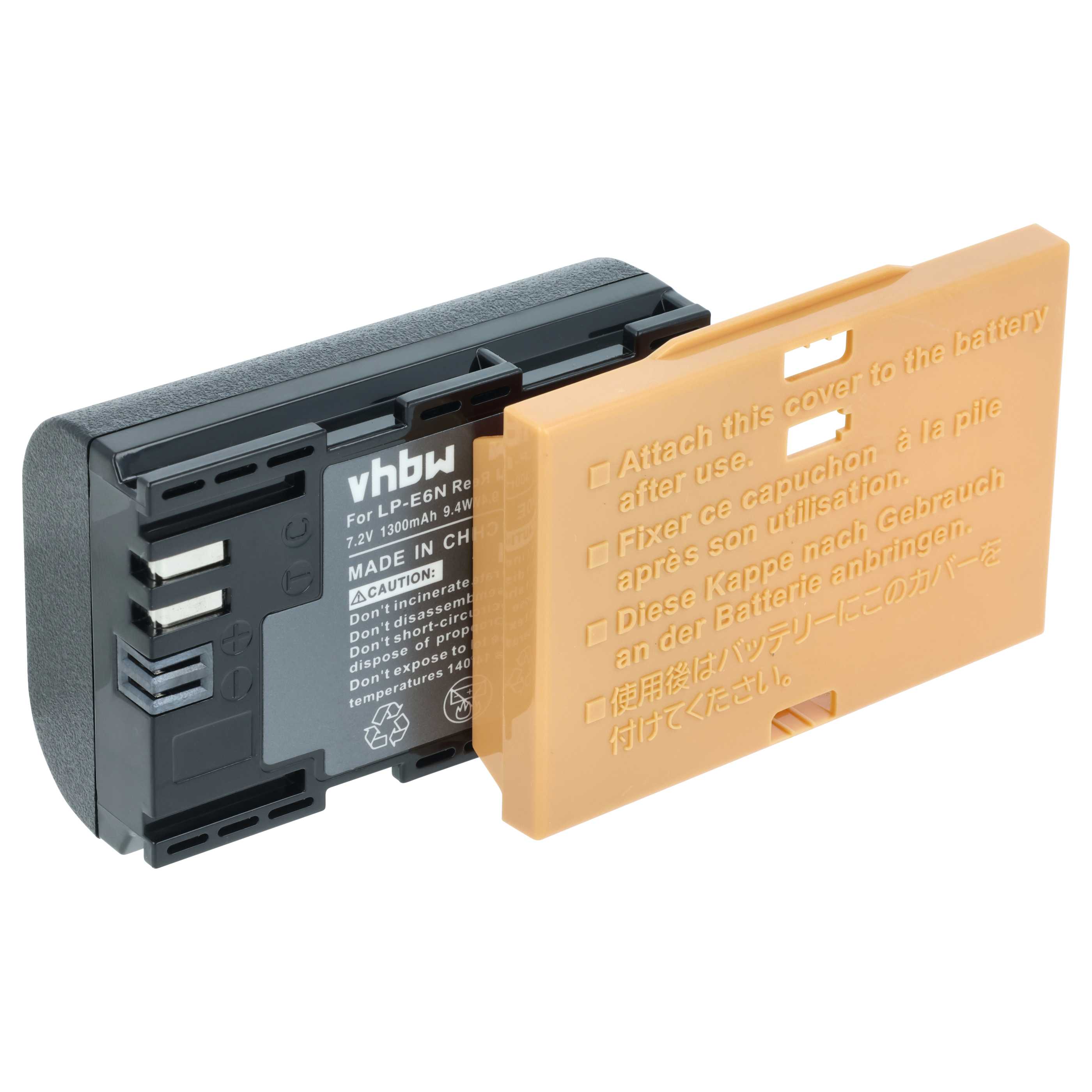 3x Battery replaces Canon LP-E6N - 1300mAh, 7.2V, Li-Ion with Info Chip
