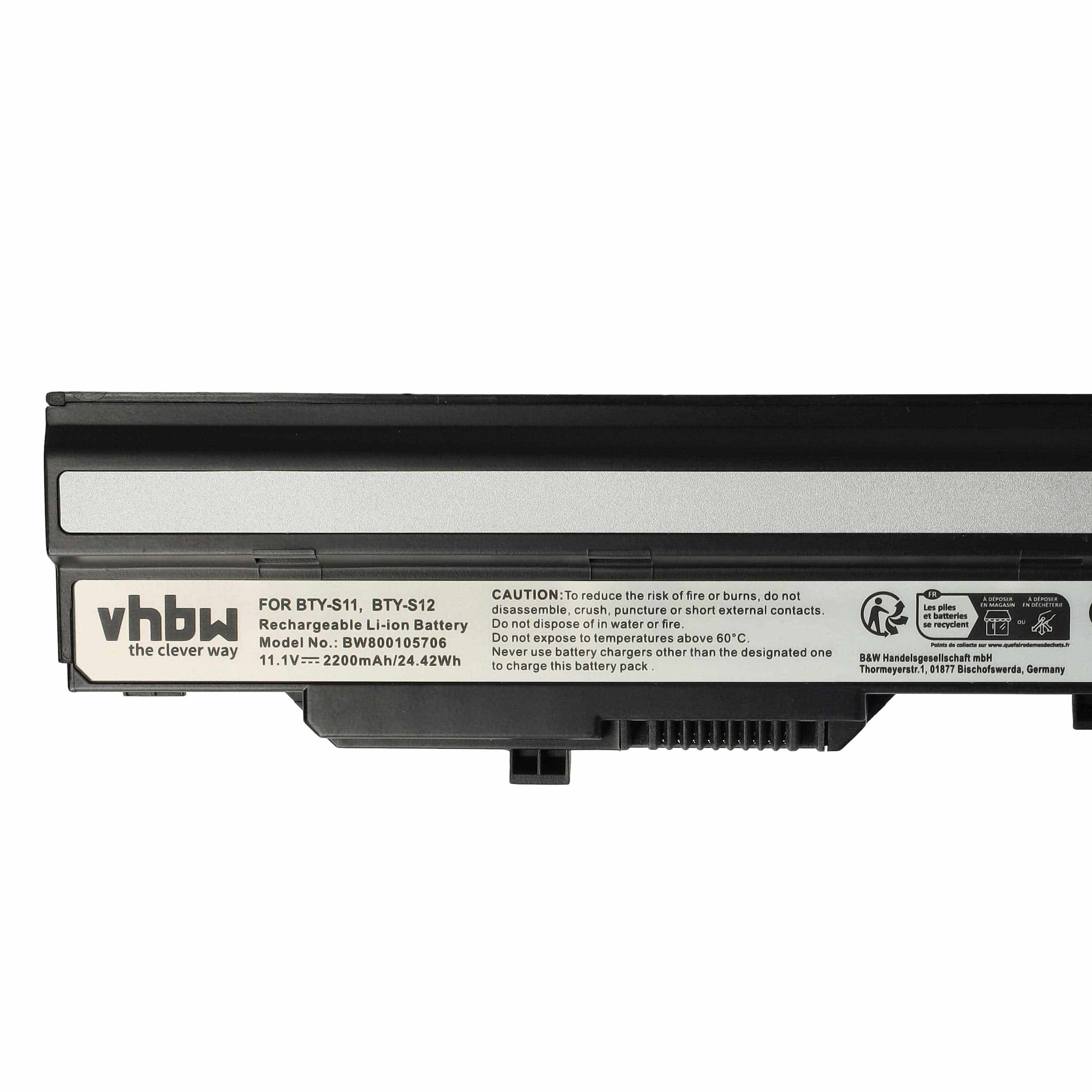 Akumulator do laptopa zamiennik 40025611, 3715A-MS6837D1, 14L-MS6837D1 - 2200 mAh 11,1 V Li-Ion, czarny