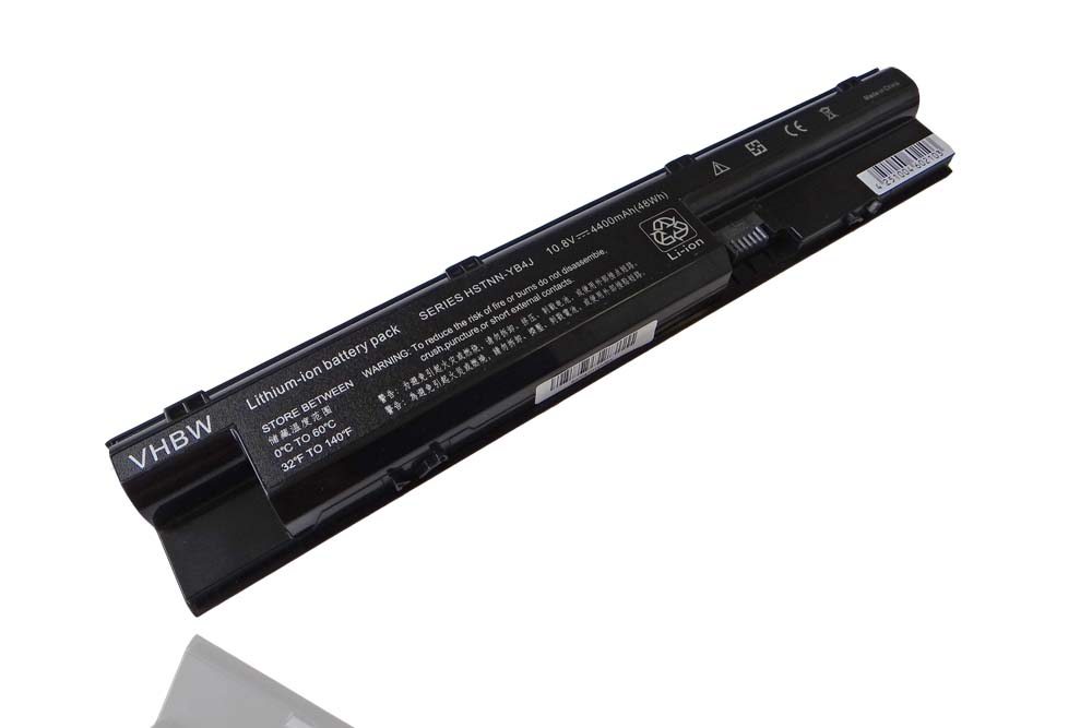 Notebook Battery Replacement for HP 707616-851, 707616-141, 3ICR19/65-3 - 4400mAh 10.8V Li-Ion, black