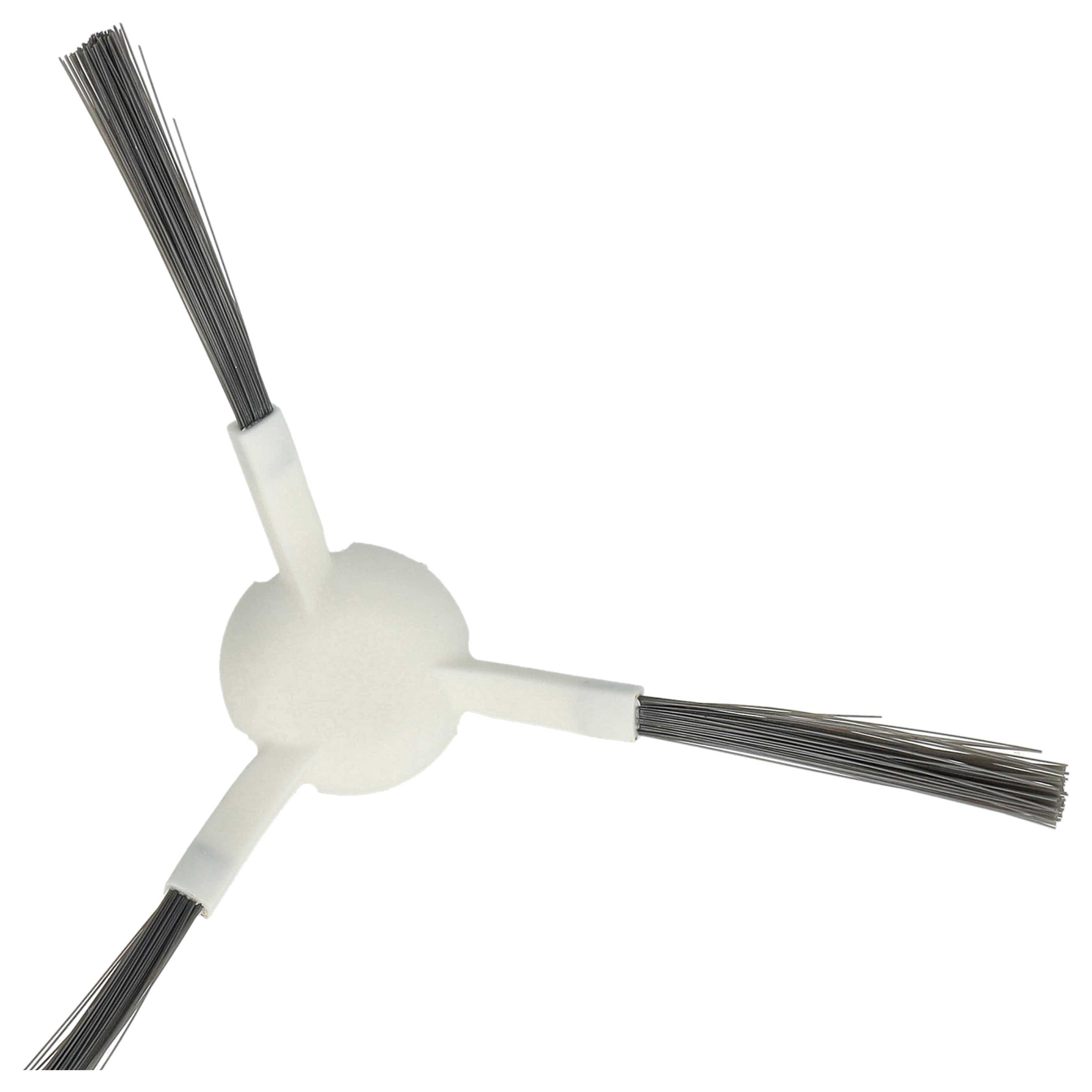 10x Side Brush suitable for Dreame, Xiaomi, Mova L10 Robot Vacuum Cleaner etc. - 3-armed, white, grey