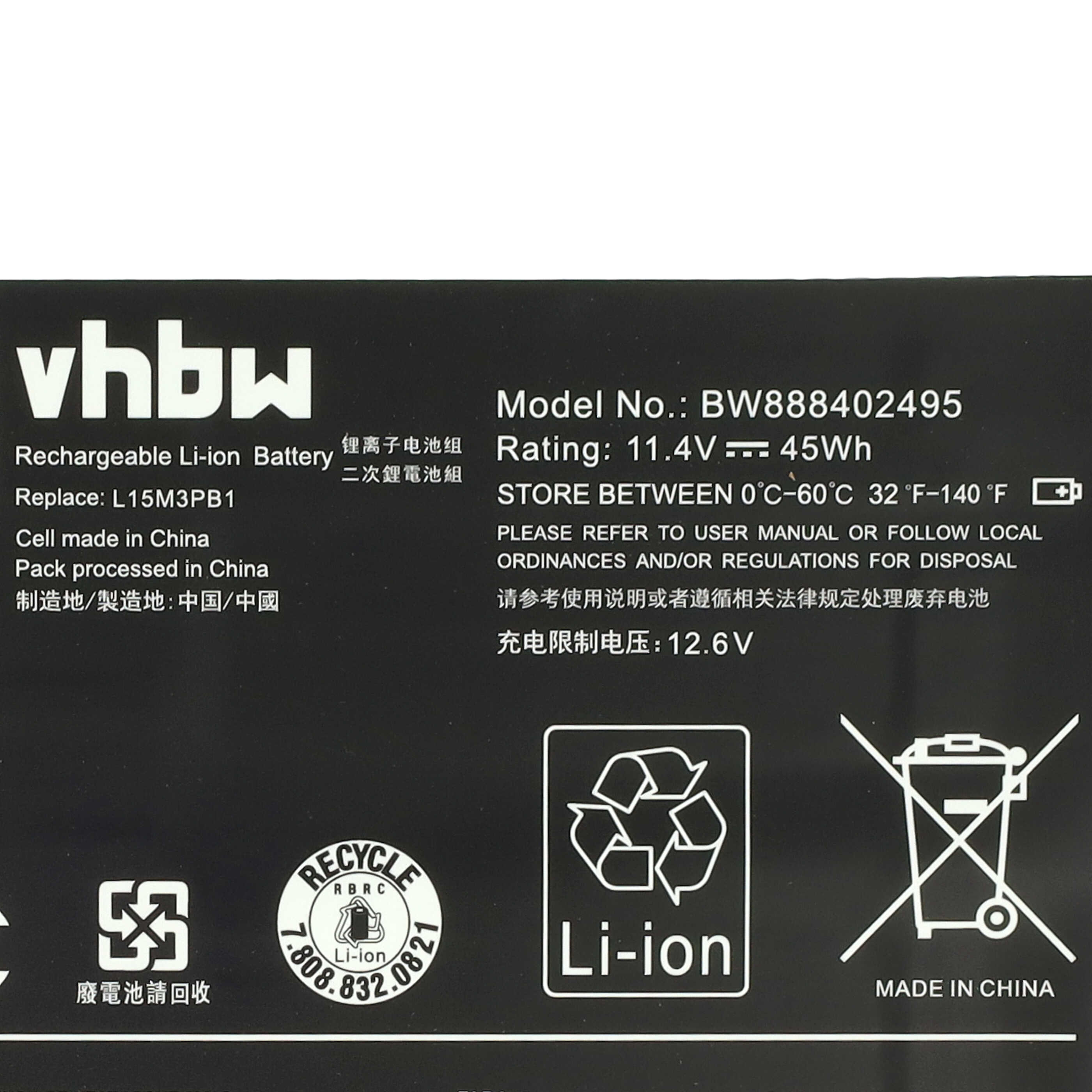 Batería reemplaza Lenovo 5B10K88049, 5B10K88048, 5B10K88047 para notebook Lenovo - 3900 mAh 11,4 V Li-poli