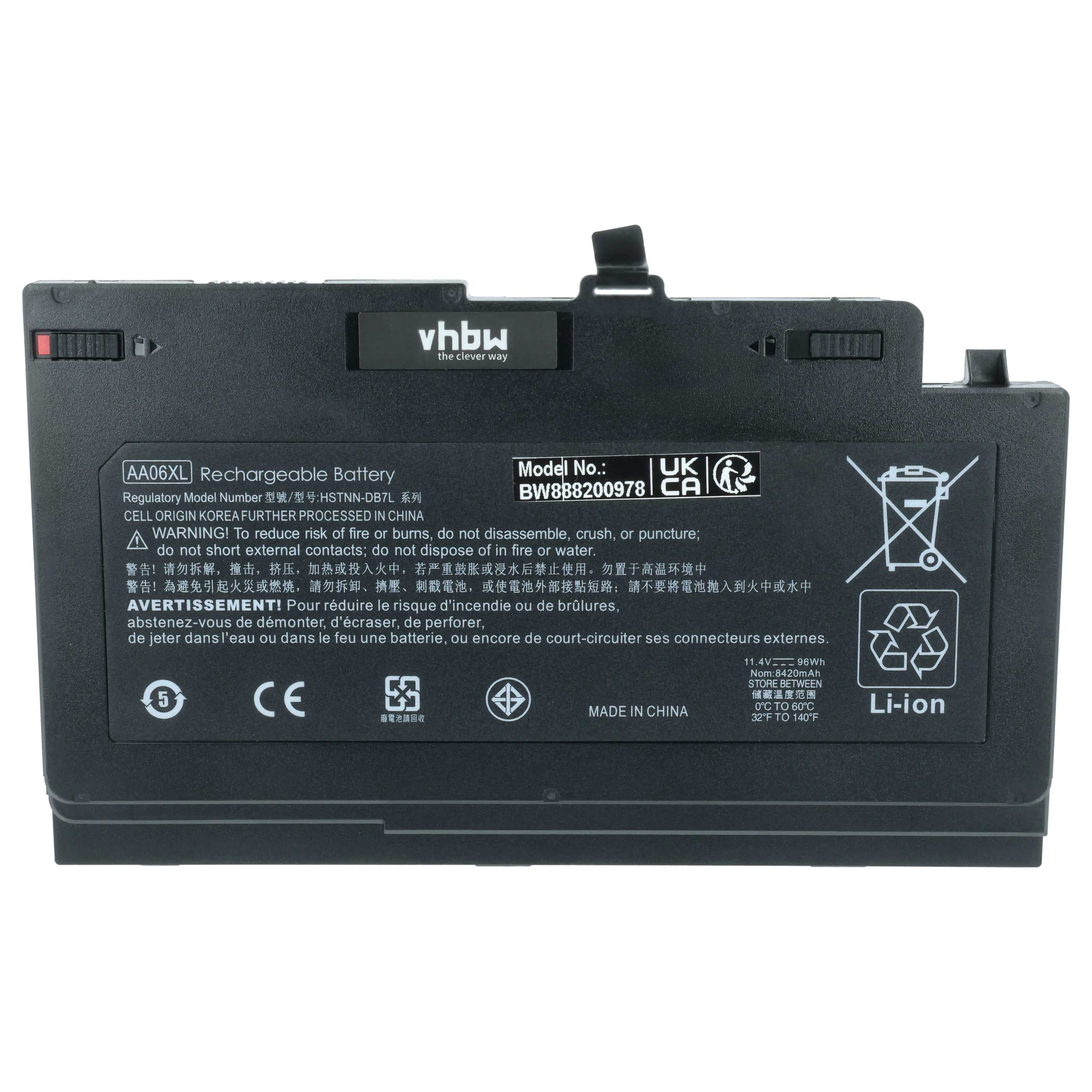 Akumulator do laptopa zamiennik HP 852527-221, 852527-242, 852711-850, AA06XL - 8300 mAh 11,4 V Li-Ion, czarny