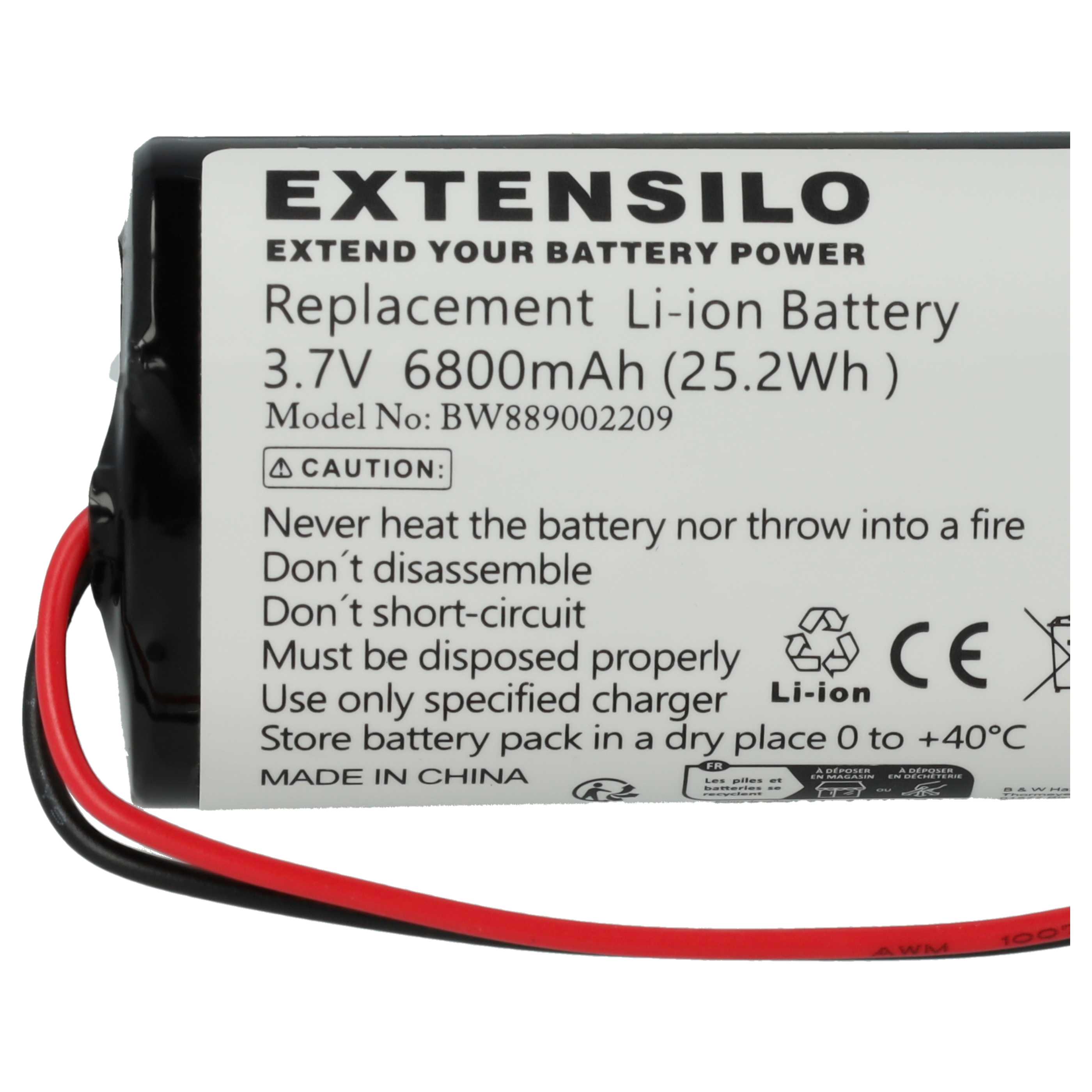 2x Batteria per Sigor Nuindie, Numotion, Villeroy & Boch Seoul 2.0, Zafferano Poldina - 6800mAh 3,7V Li-Ion