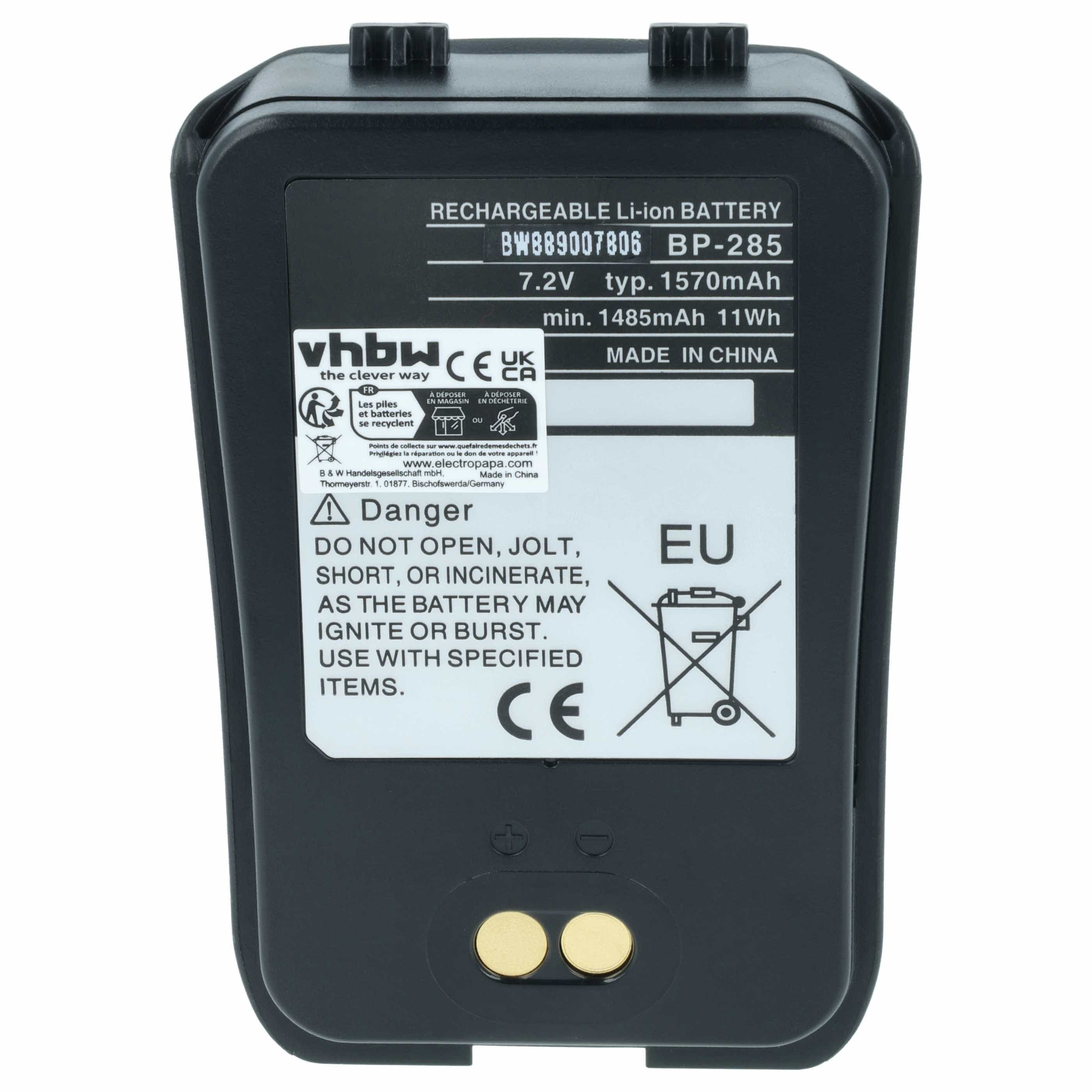 Radio 2x Battery replaces Icom BP-285 - 1570 mAh 7.2 V Li-Ion