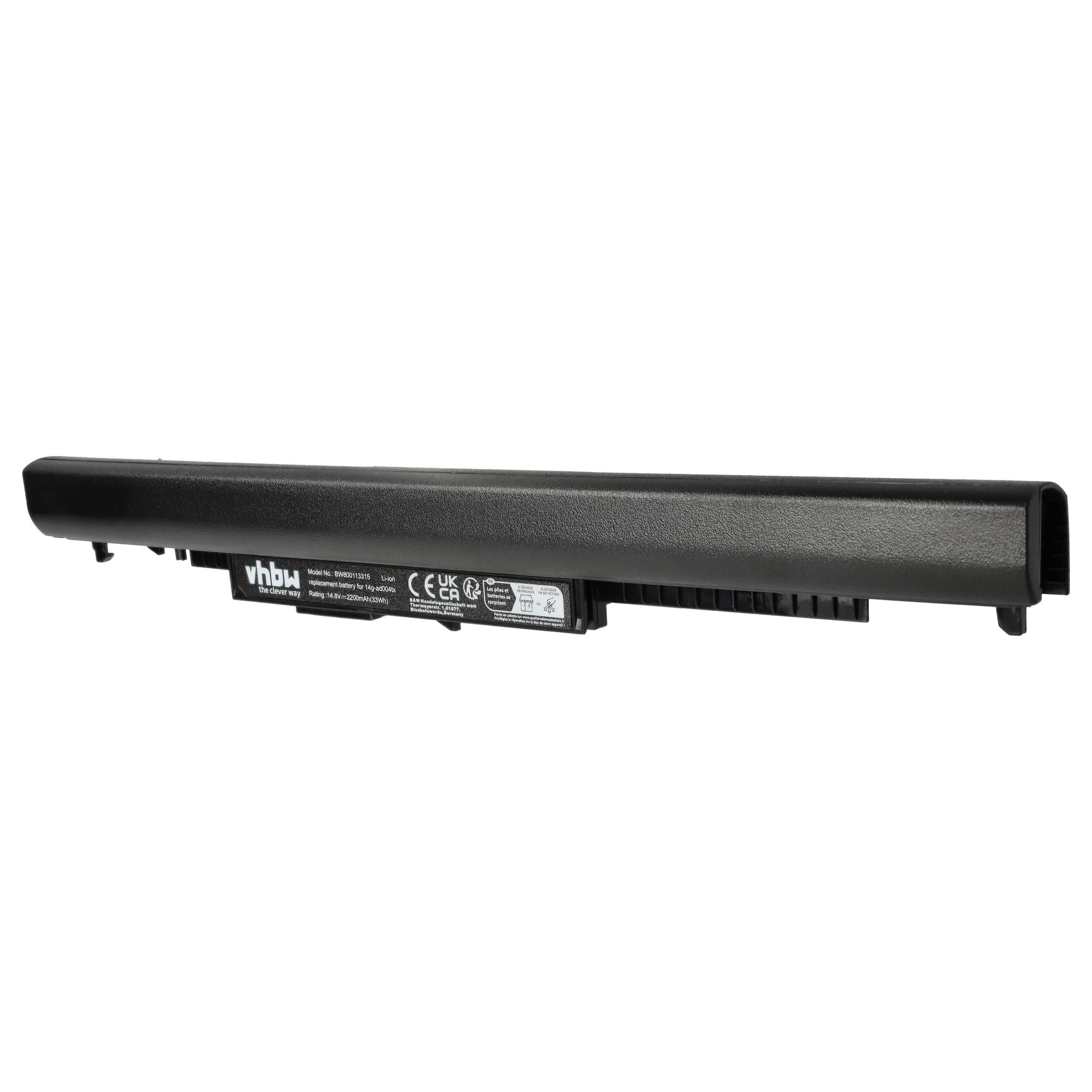 Notebook-Akku als Ersatz für HP 807611-141, 807611-421, 807611-831, 807611-131 - 2200mAh 14,8V Li-Ion, schwarz