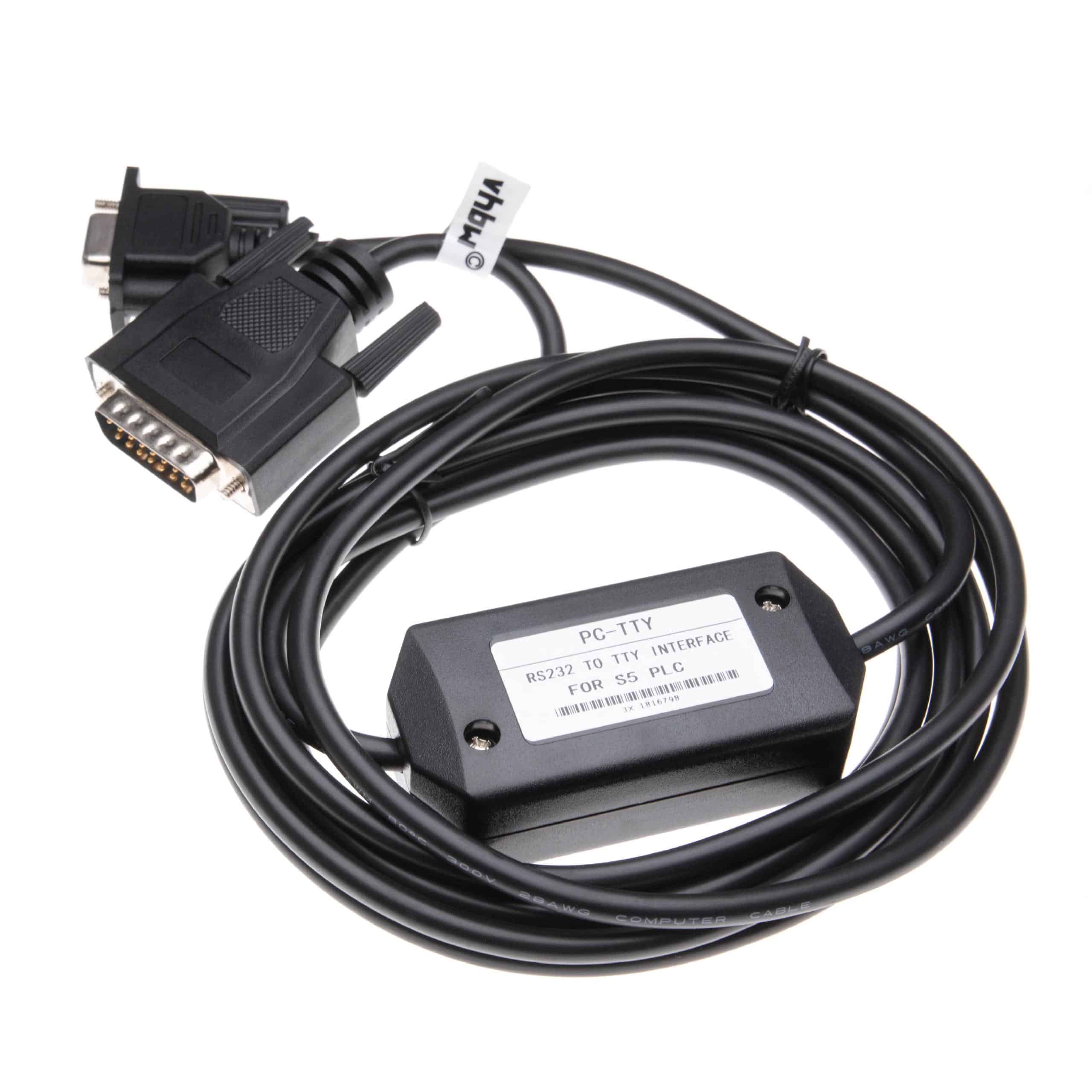 Cable programación RS-232 para dispositivo periférico Siemens Simatic S5 100U - Adaptador 300cm negro