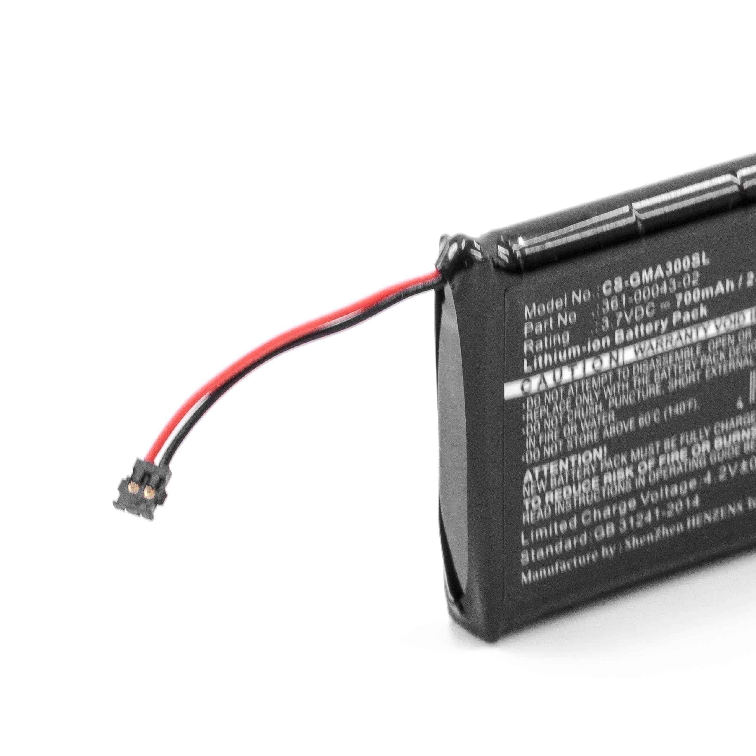 GPS Battery Replacement for Garmin 361-00043-02 - 700mAh, 3.7V