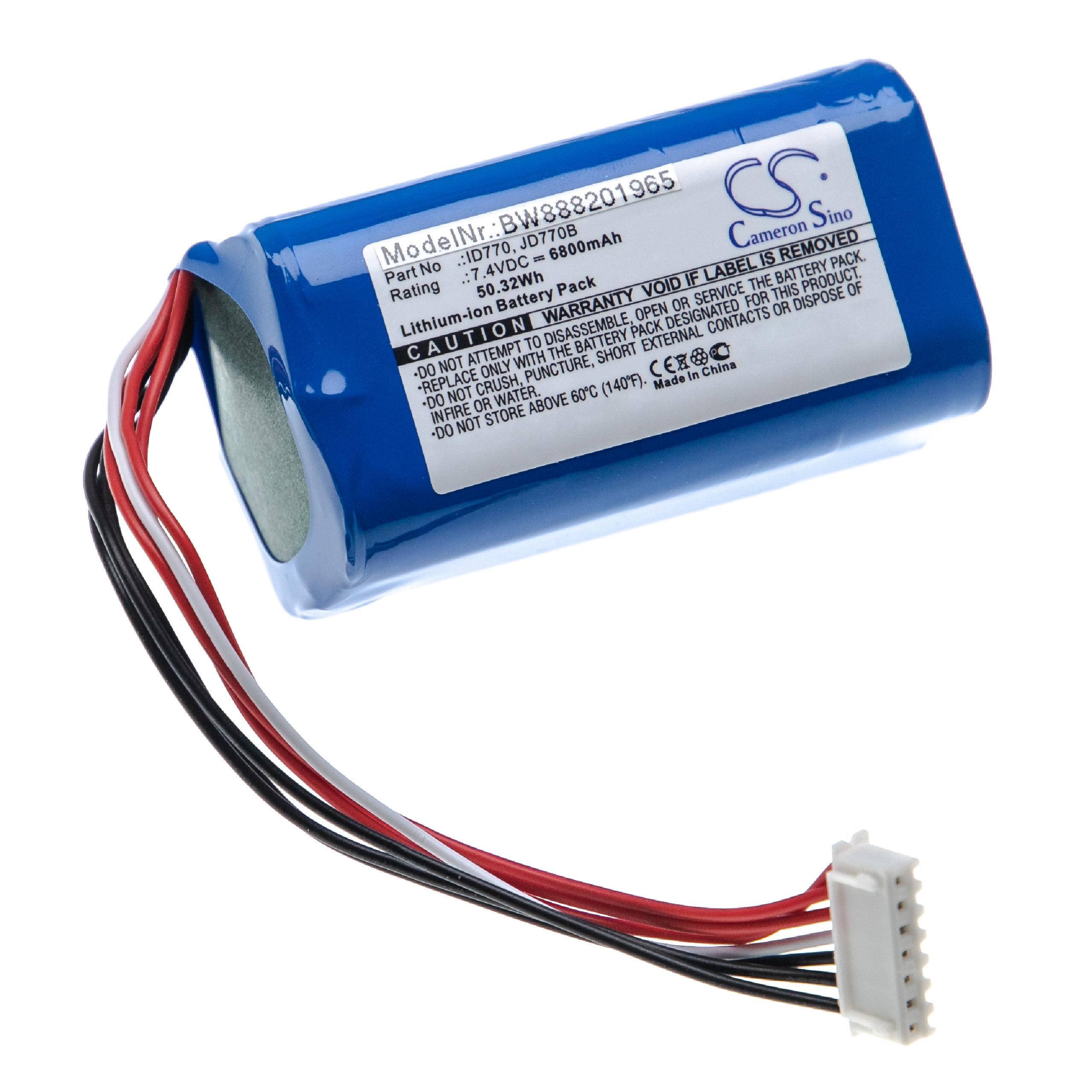  Battery replaces Sony ID770, JD770B for SonyLoudspeaker - Li-Ion 6800 mAh 4 cells