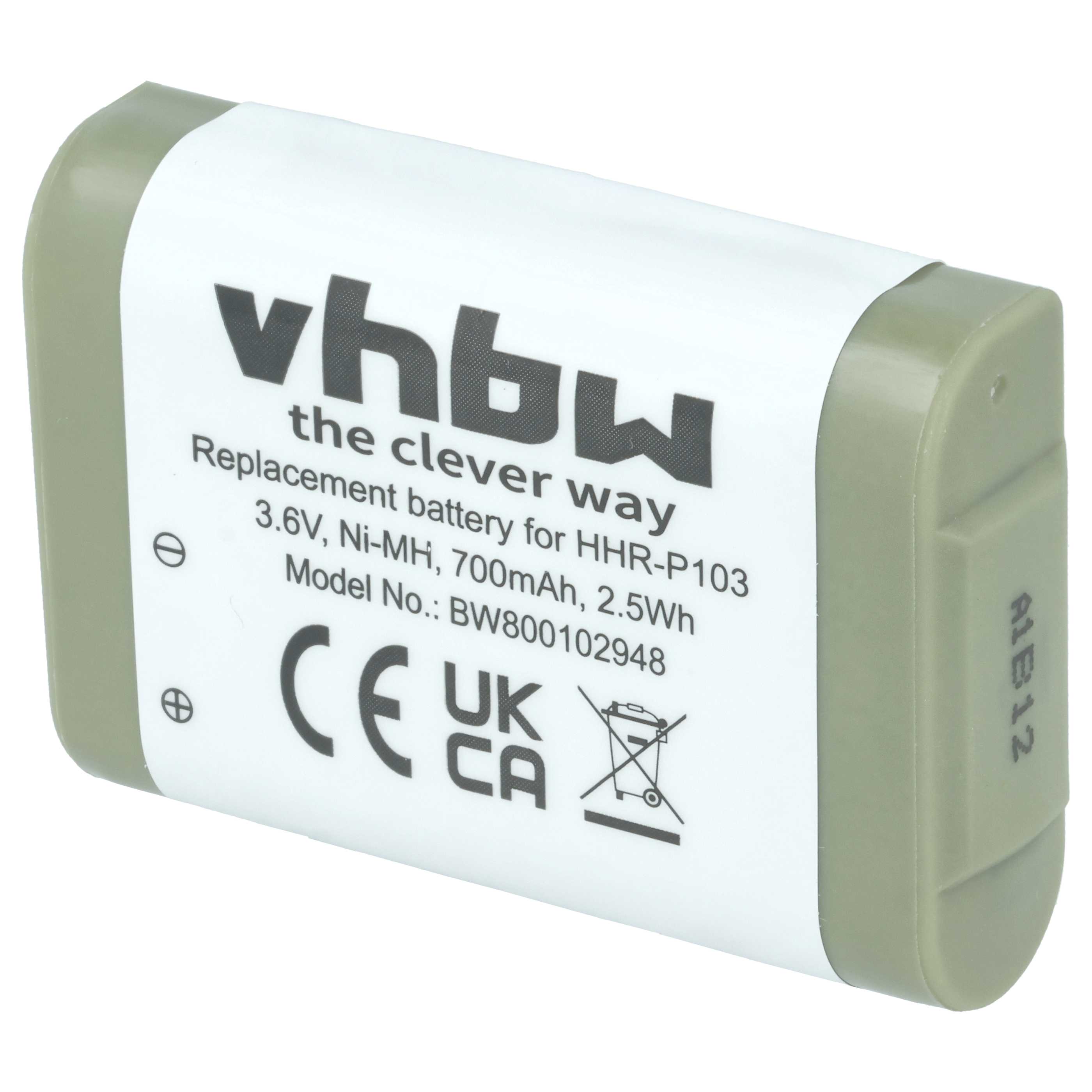 2x Batteries remplace Panasonic N4HHGMB00005, N4HHGMB00001, N4HHGMN00001 pour téléphone GE - 700mAh 3,6V NiMH
