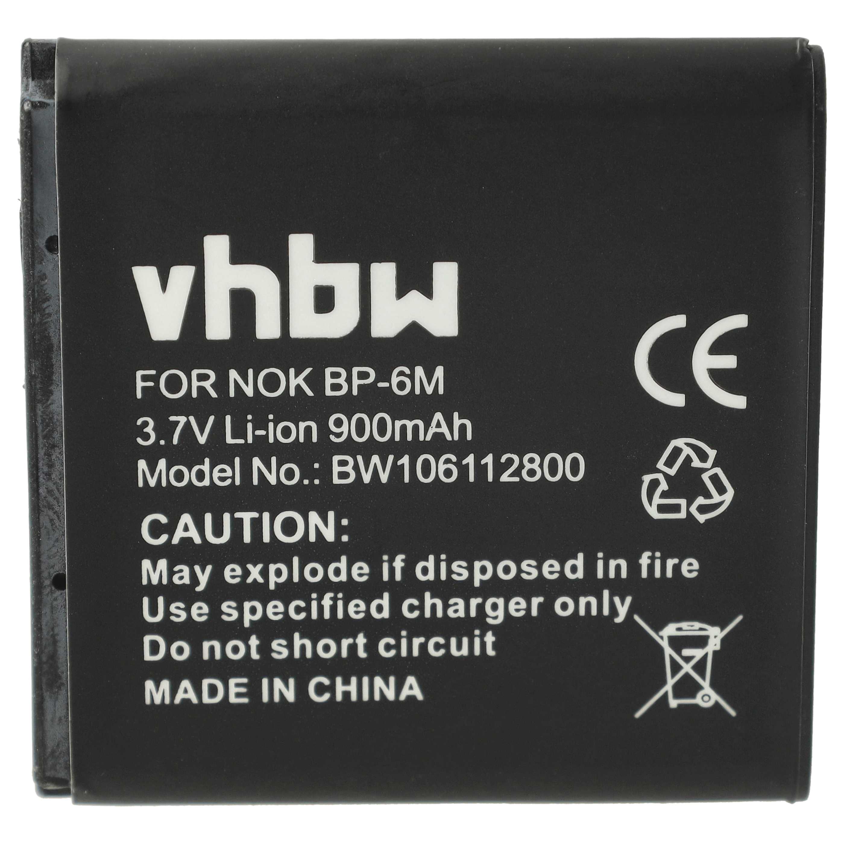 Batería reemplaza Nokia BP-6M para - 900 mAh 3,7 V Li-Ion