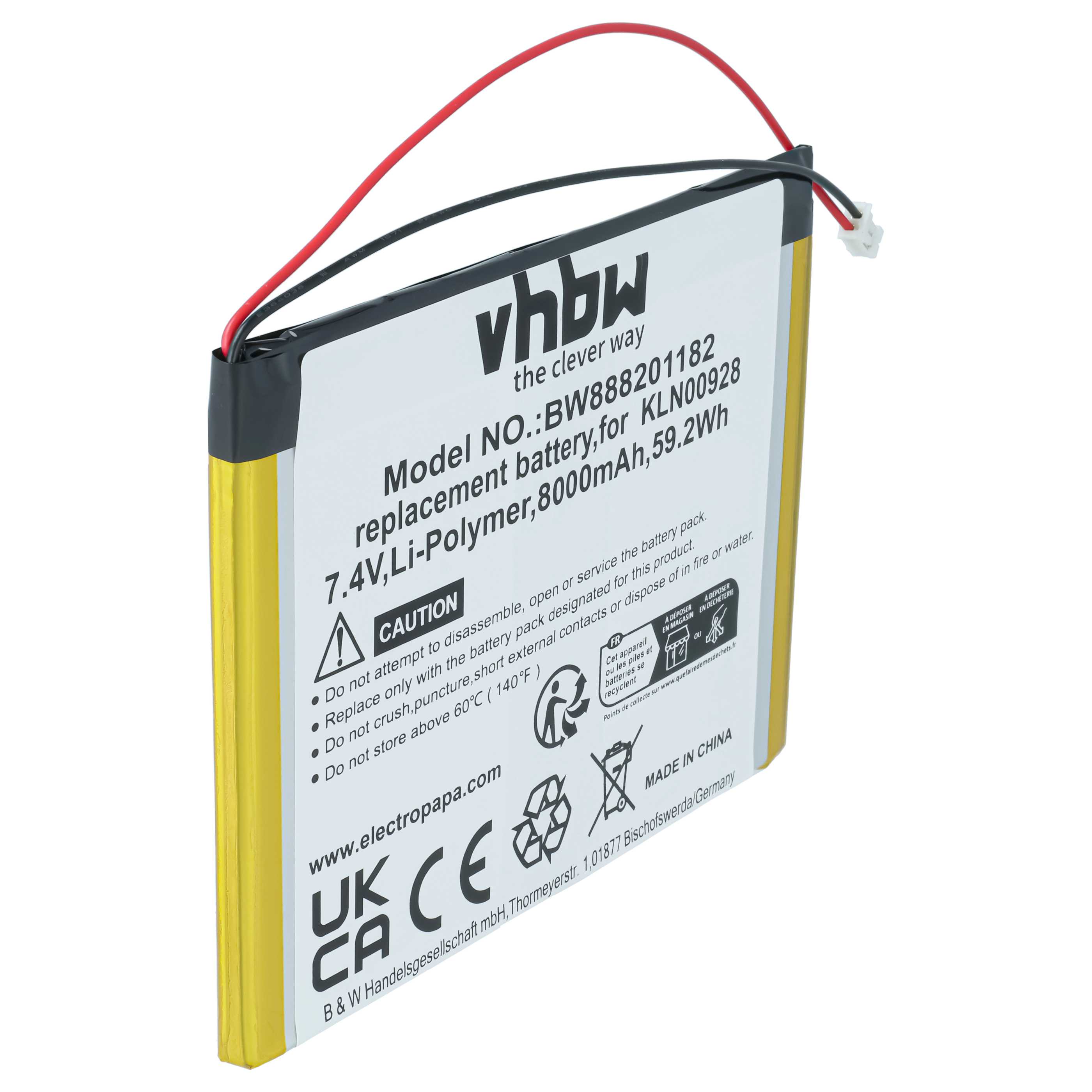 Messtechnik-Akku als Ersatz für Trimble KLN00928 für Trimble - 8000mAh 7,4V Li-Polymer