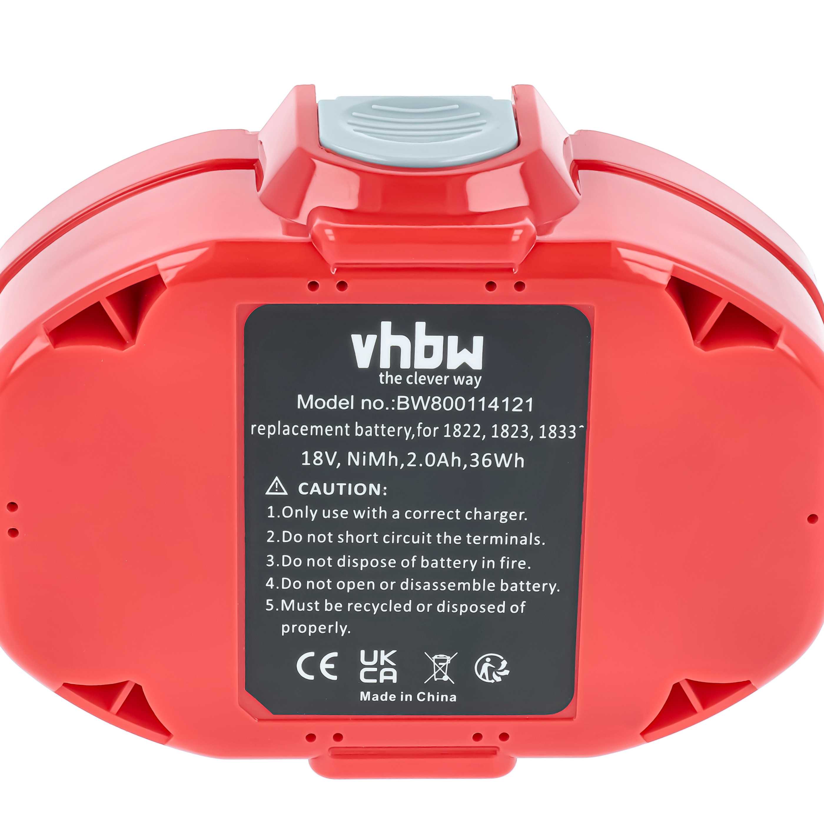 2x Batería para herramienta reemplaza Makita 1834, 1835F, 1833, 1823, 1822, 1835 - 2000 mAh, 18 V, NiMH