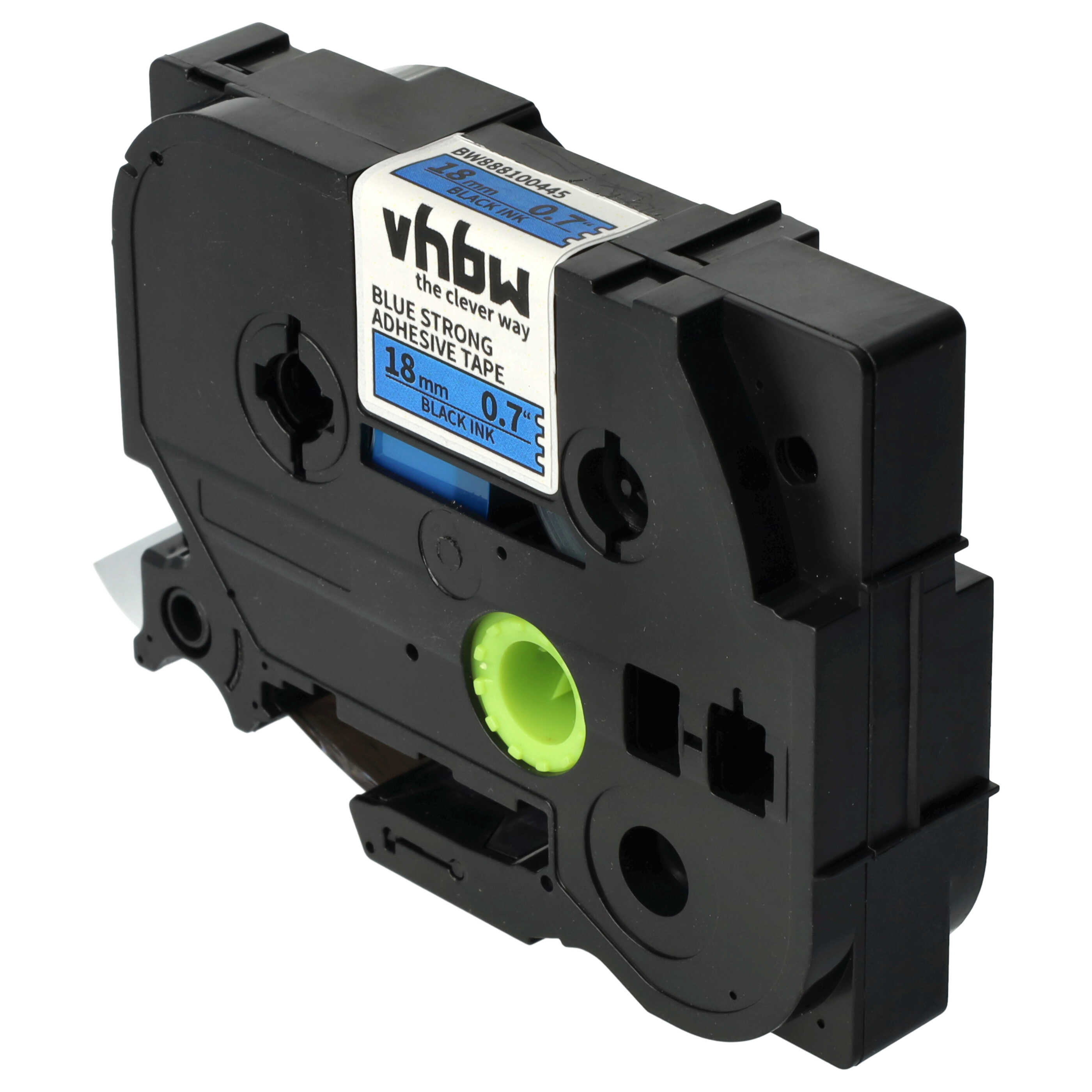 Label Tape replaces Brother TZE-S541 - 18 mm Black to Blue, Extra Stark