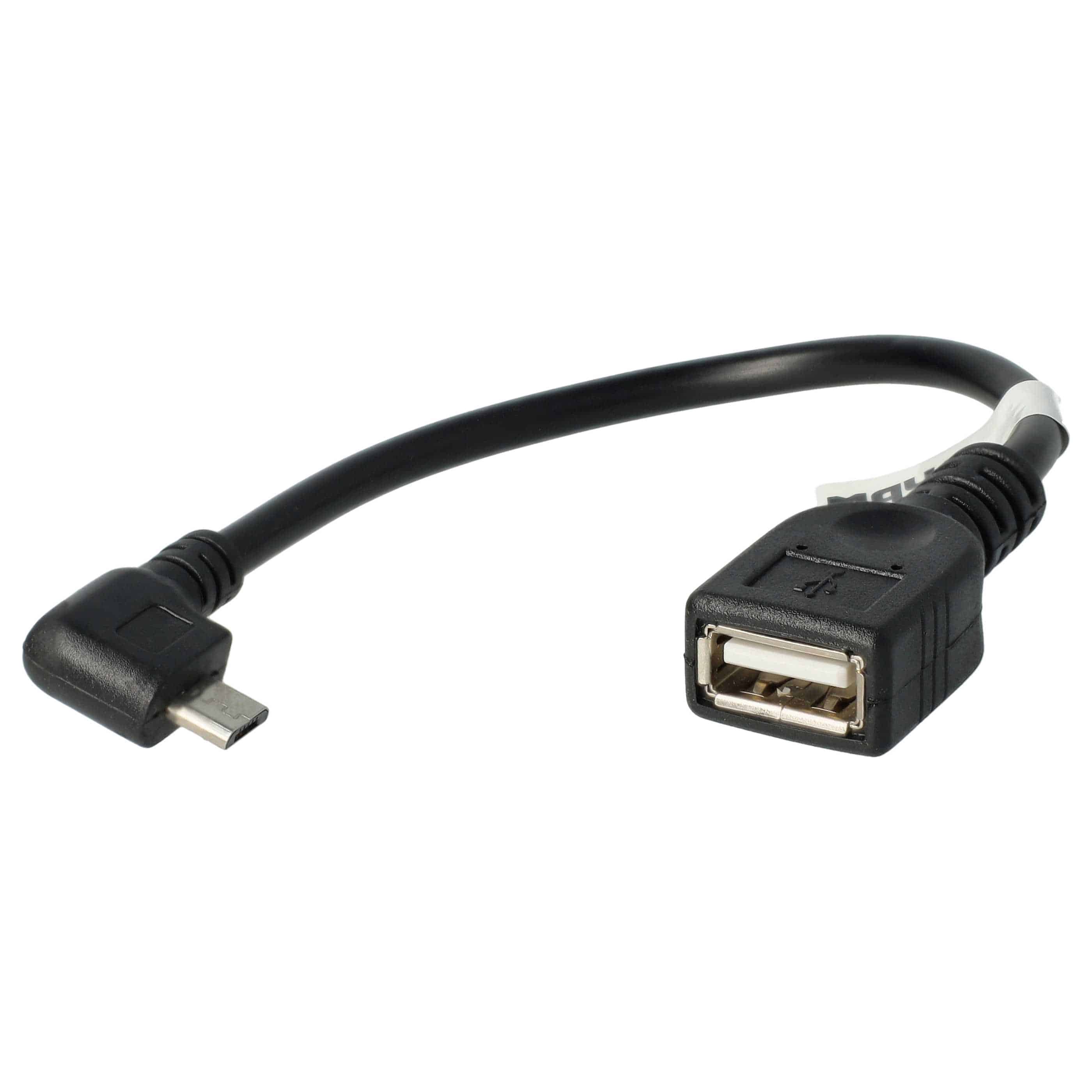 Adapter OTG USB On The Go z Micro-USB na USB (żeński) kąt 90° do smartfona, tableta, laptopa