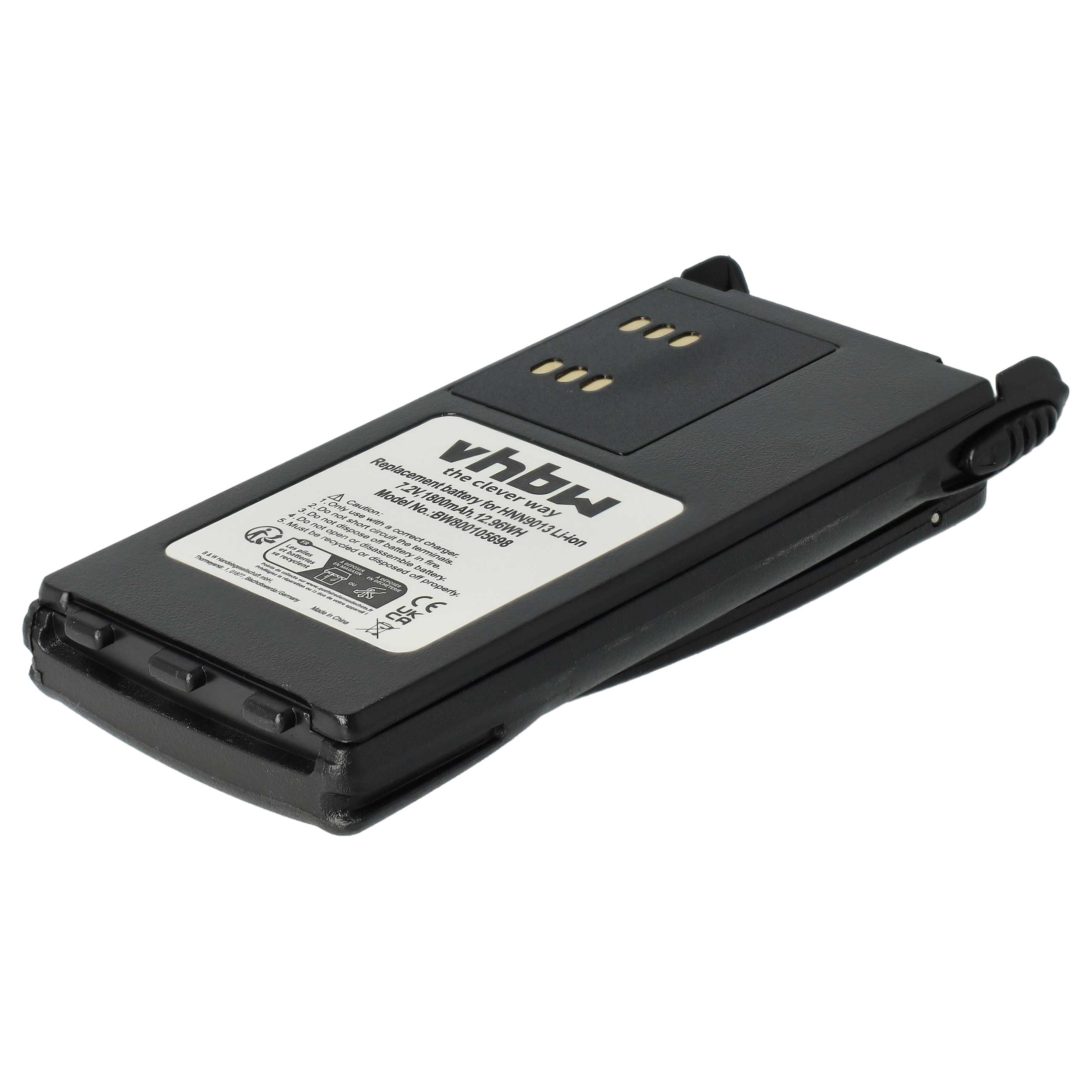 Radio 10x Battery replaces Motorola HMNN4151, HMNN4154, HNN4001, HMNN4158, HMNN4159 - 1800 mAh 7.2 V Li-Ion