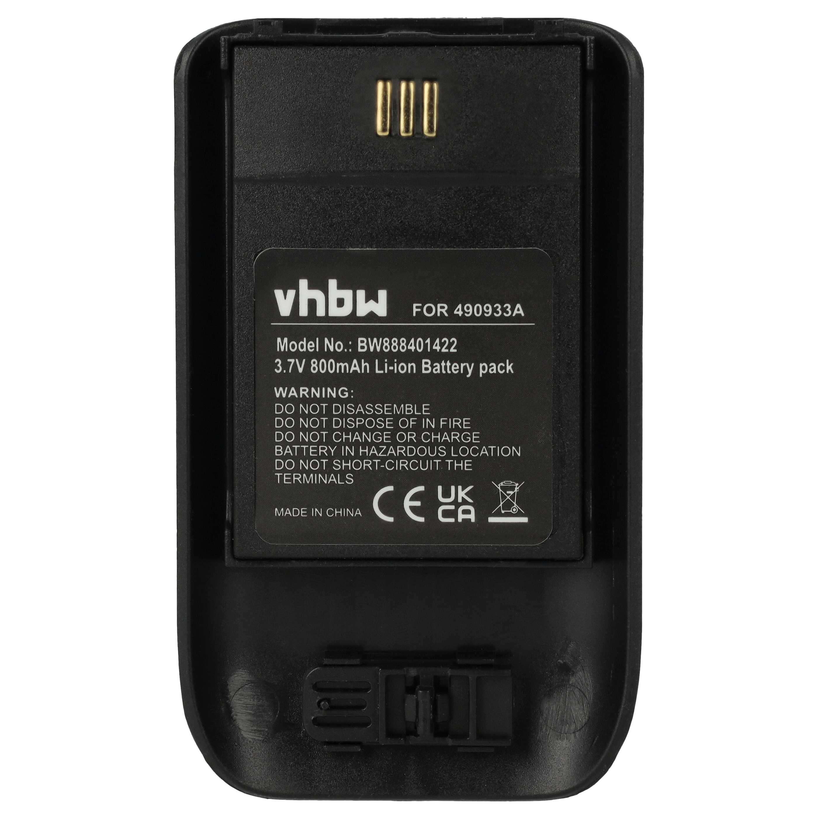 Batterie remplace Ascom 490933A, 660497 pour téléphone Innovaphone - 800mAh 3,7V Li-ion