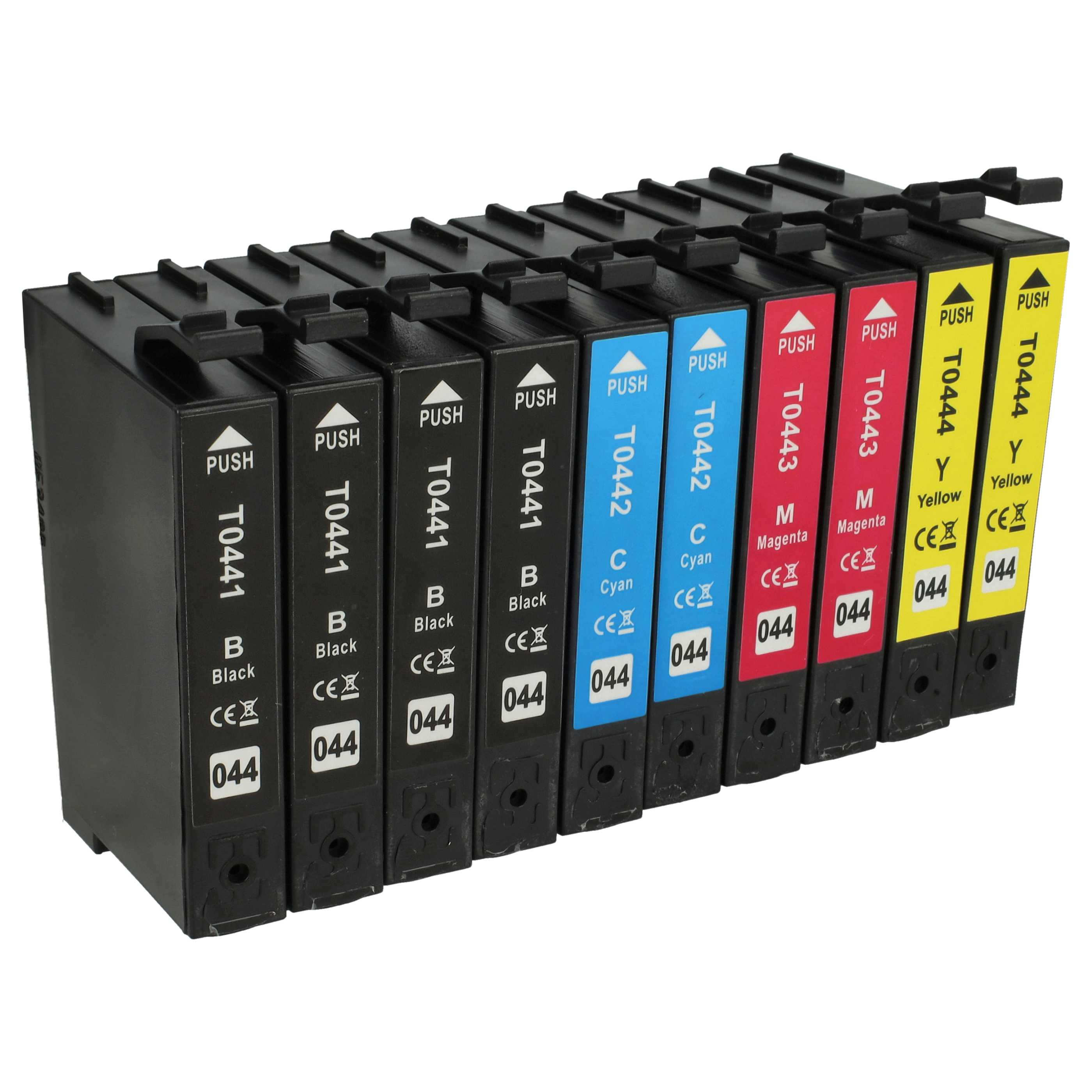 10x Set cartucce di inchiostro per stampante Epson-Stylus C64, C66, C84, C86 - B/C/M/Y