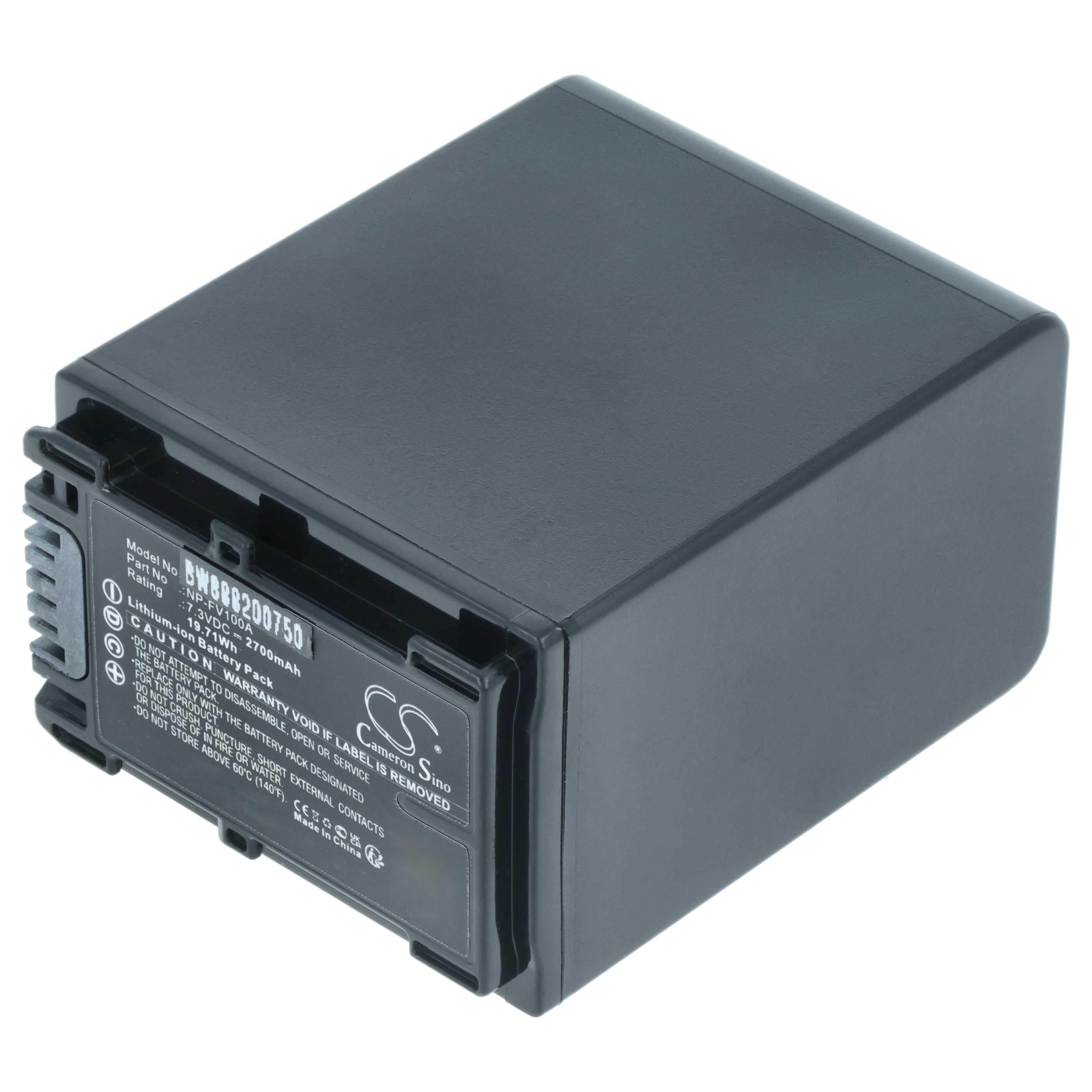 Videocamera Battery replaces Sony NP-FV100A - 2700 mAh 7.3 V Li-Ion