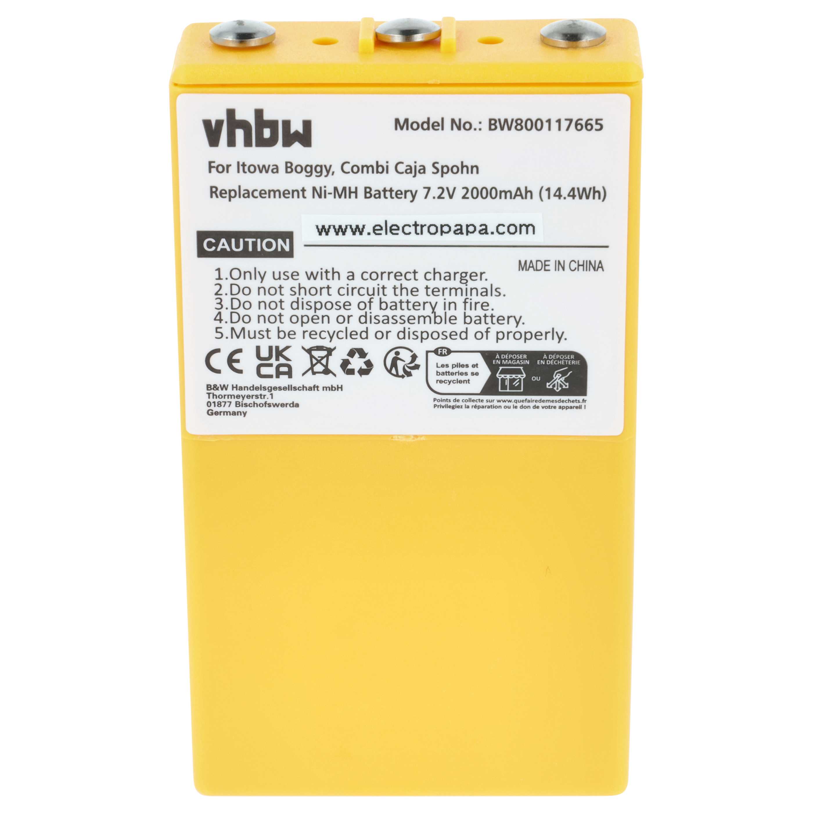 Akku (2 Stück) als Ersatz für Itowa 26.105, BT7216MH, BT7216 Steuerung - 2000mAh 7,2V NiMH