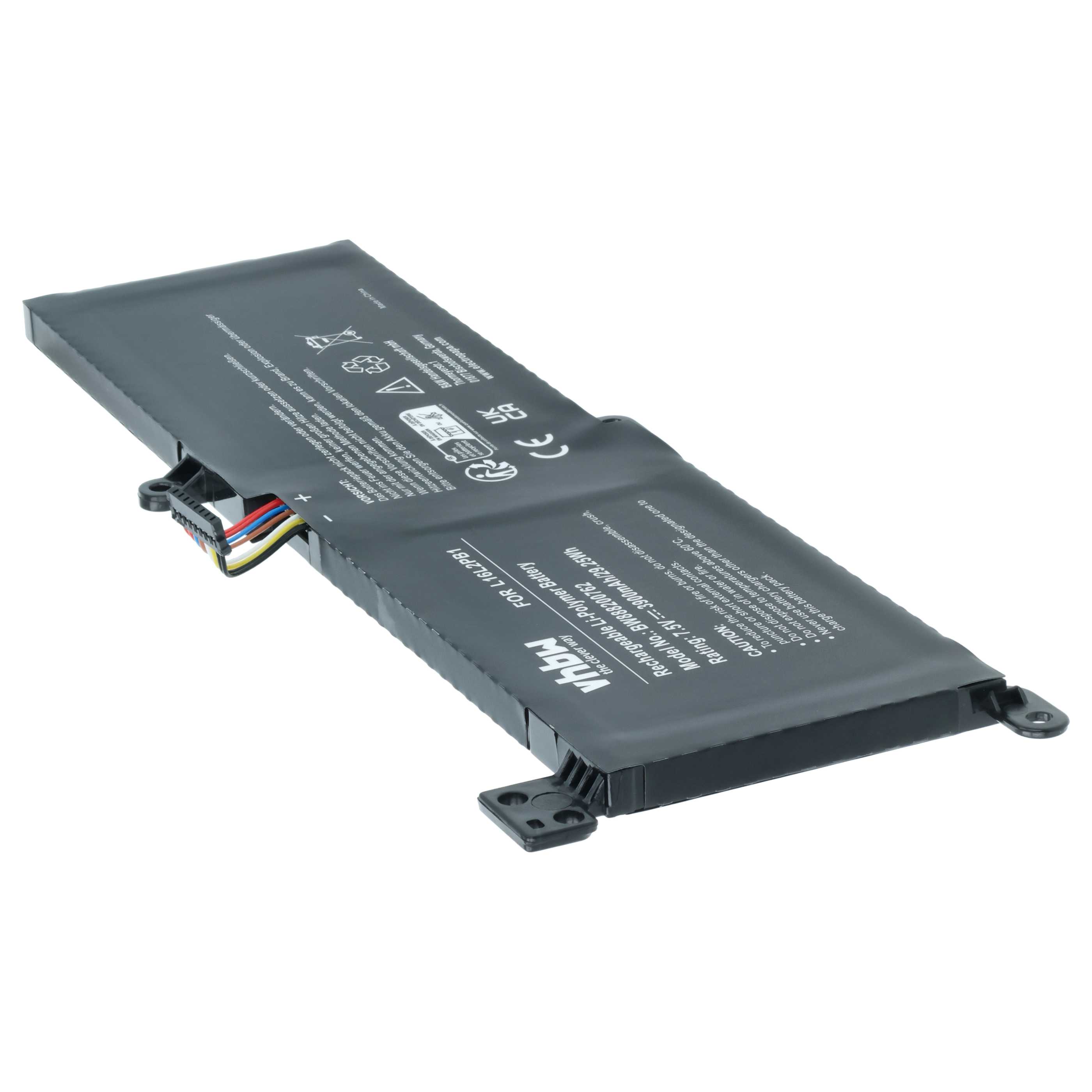 Akumulator do laptopa zamiennik Lenovo L16C2PB2, L16L2PB1, L16L2PB2, L16L2PB3 - 3900 mAh 7,5 V LiPo, czarny