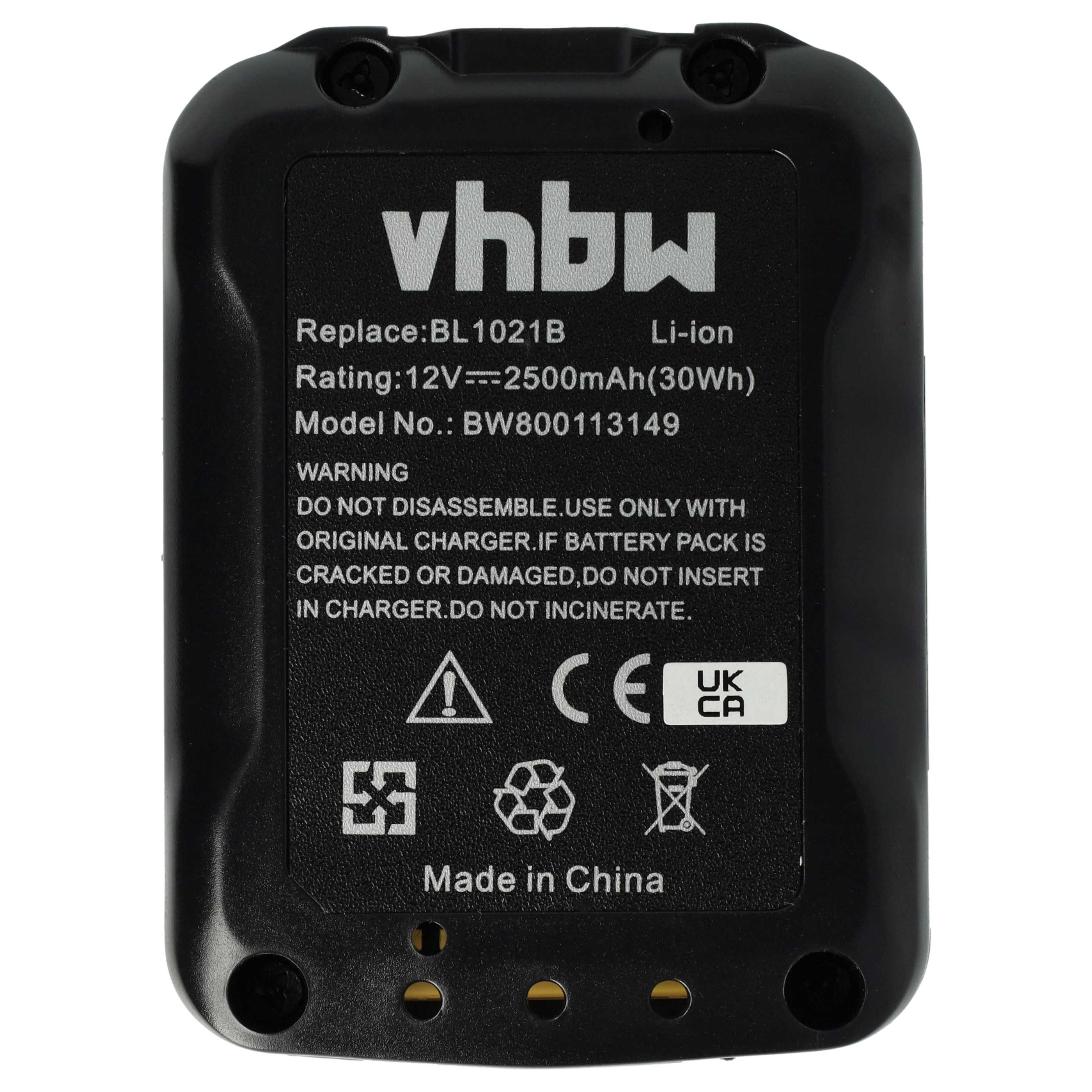3x Battery replaces Makita 197396-9, 197390-1, 197402, 197394-3 Electric Power Tool - 2500 mAh, 12 V, Li-Ion