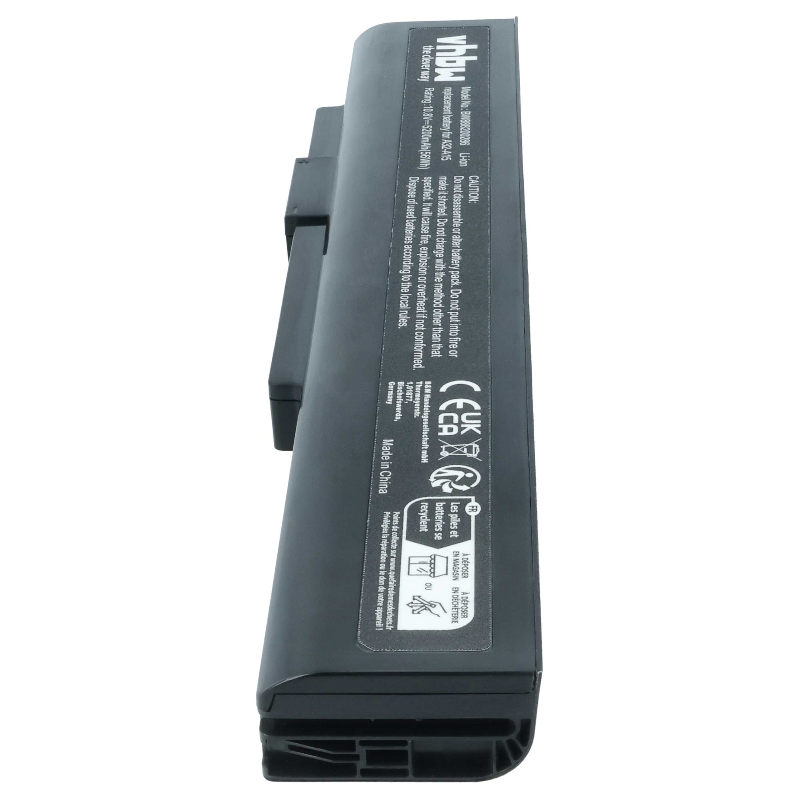 Akumulator do laptopa zamiennik Medion A42-H36, A32-A15, A41-A15, A42-A15 - 5200 mAh 10,8 V Li-Ion, czarny