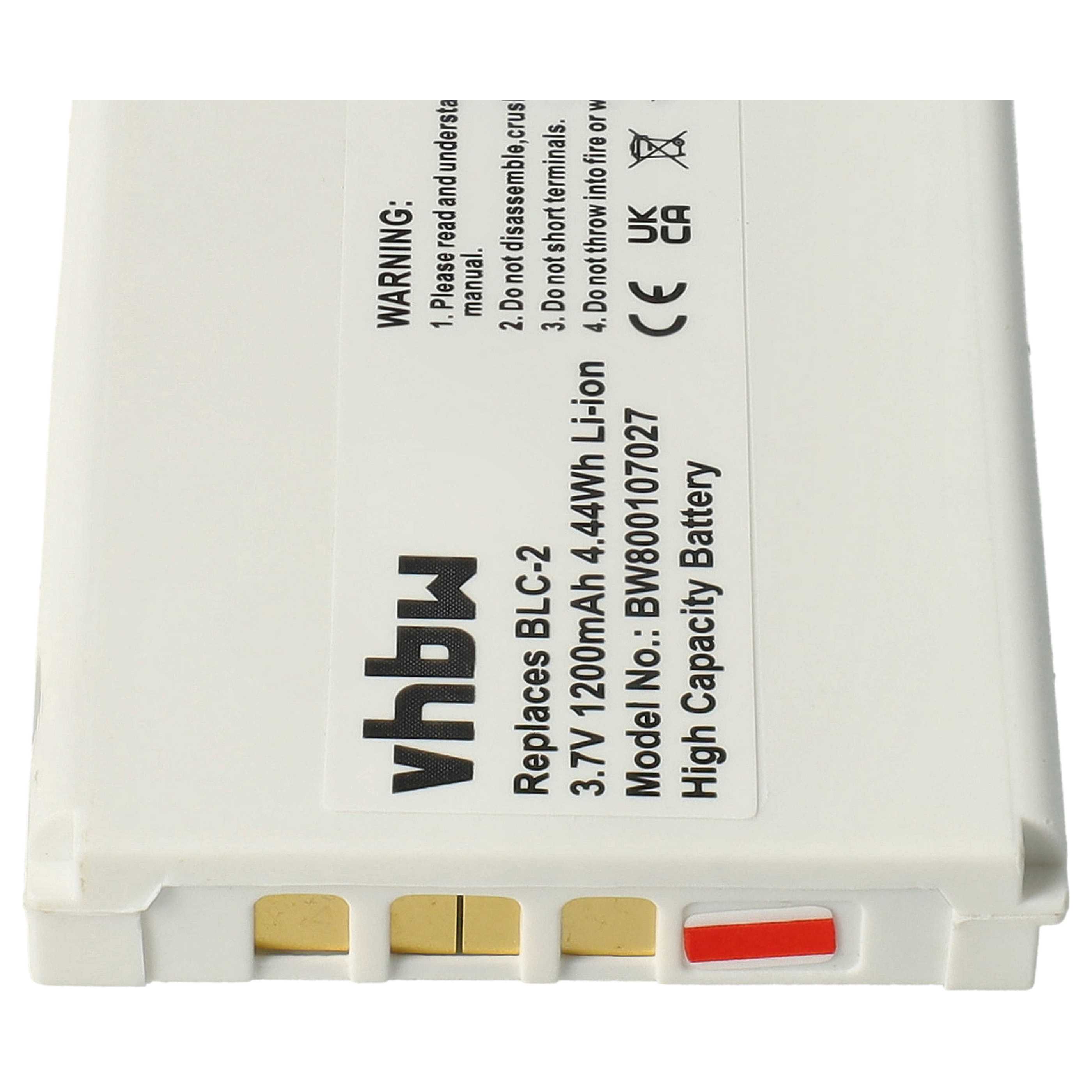 Batteria sostituisce CipherLab BA-80S1A2, KB1B371200005 per cellulare - 1200mAh 3,7V Li-Ion 