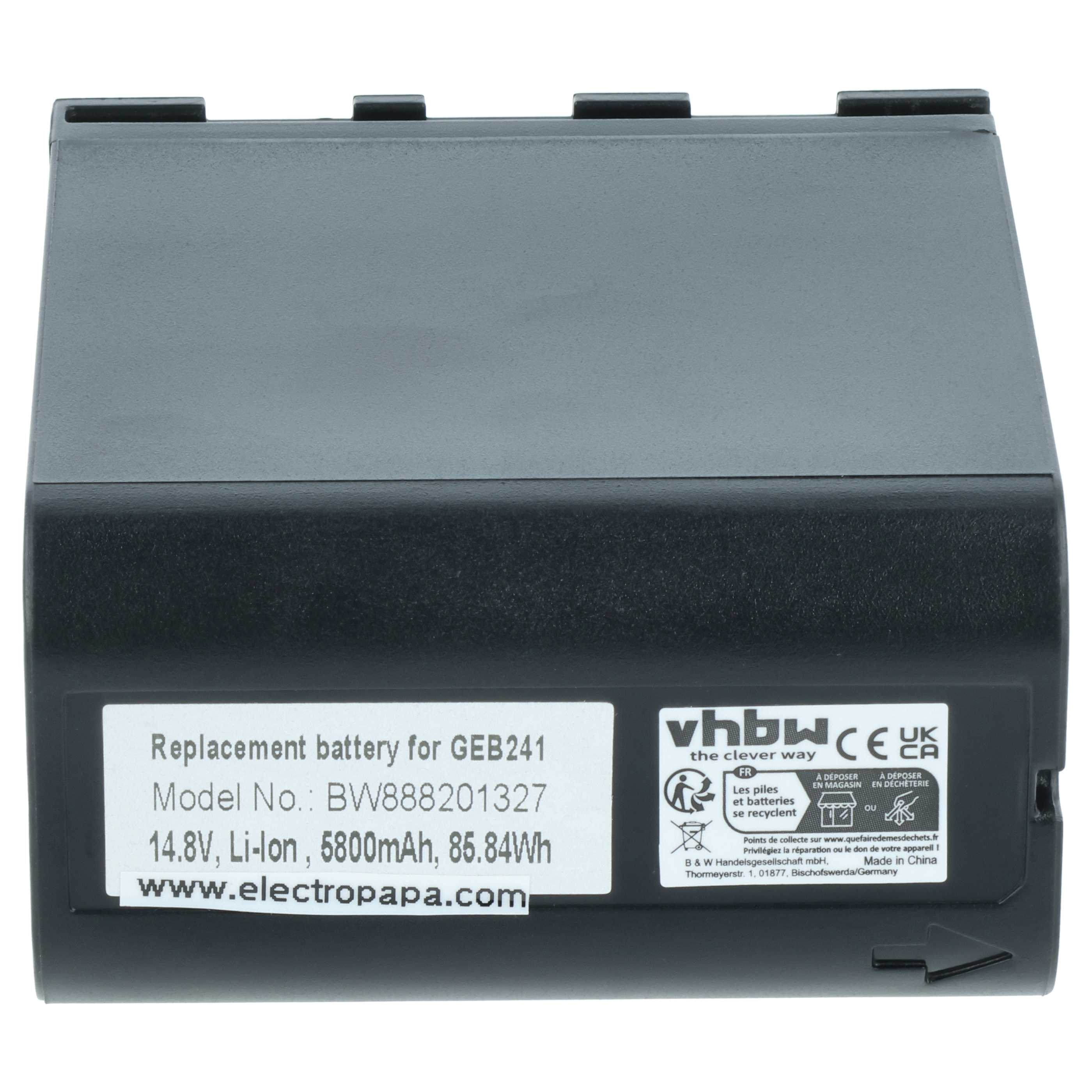 Messtechnik-Akku als Ersatz für AdirPro 77GEB242 für Leica - 5800mAh 14,8V Li-Ion