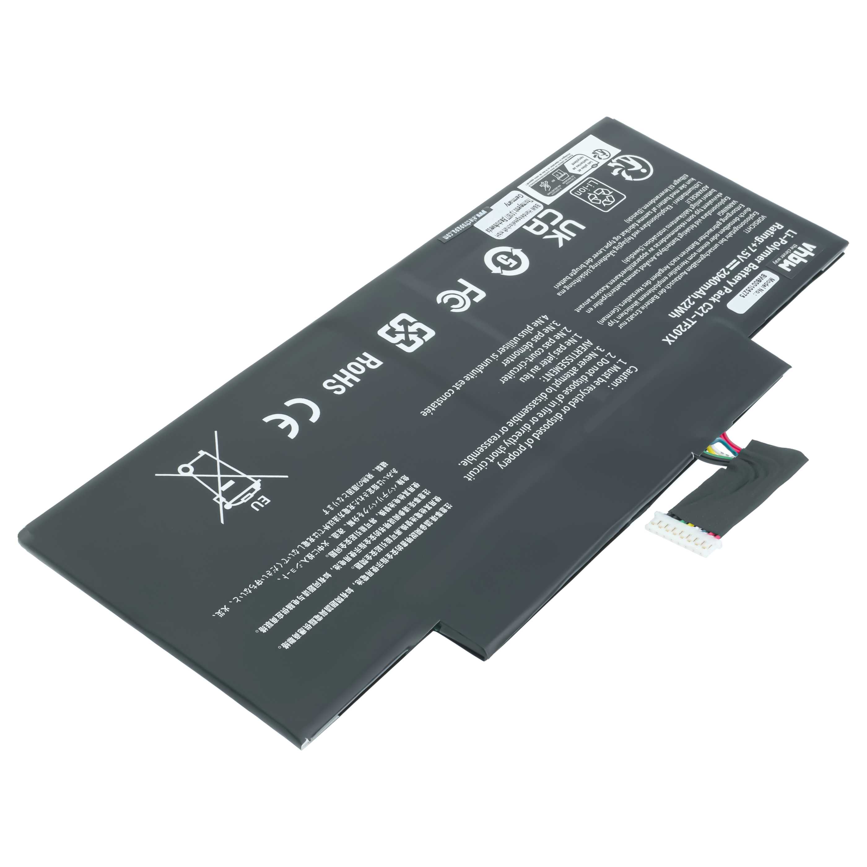 Batteria per tablet sostituisce Asus C21-TF201X - 2900mAh 7,5V Li-Poly