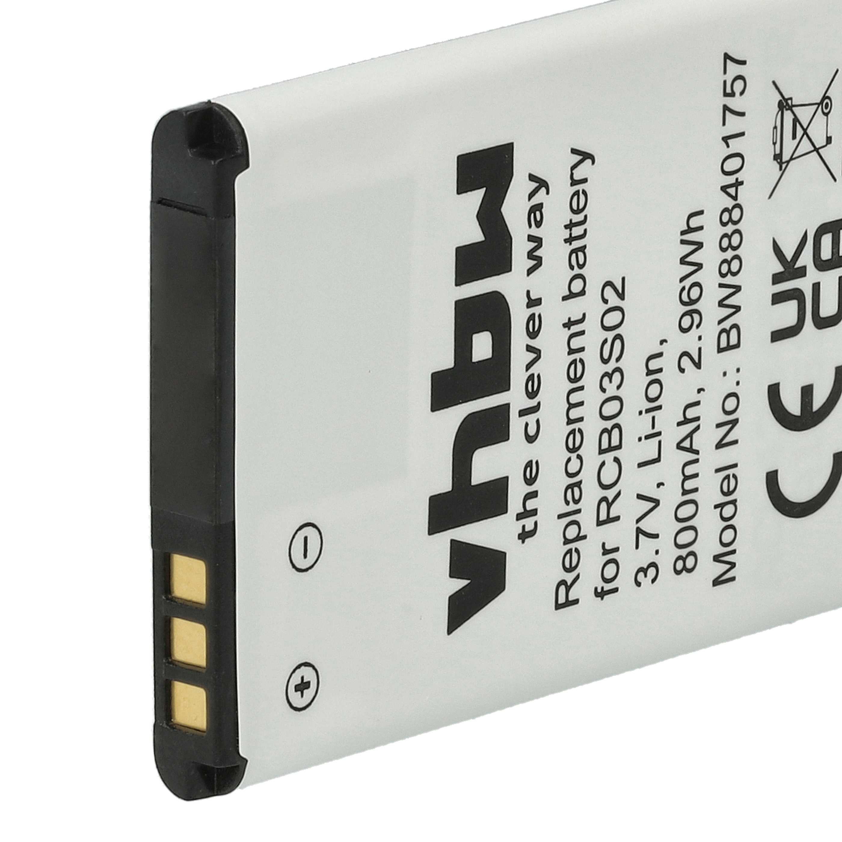 2x Akumulator do telefonu dla seniora zamiennik Swisstone RCB03S02 - 800 mAh 3,7 V Li-Ion