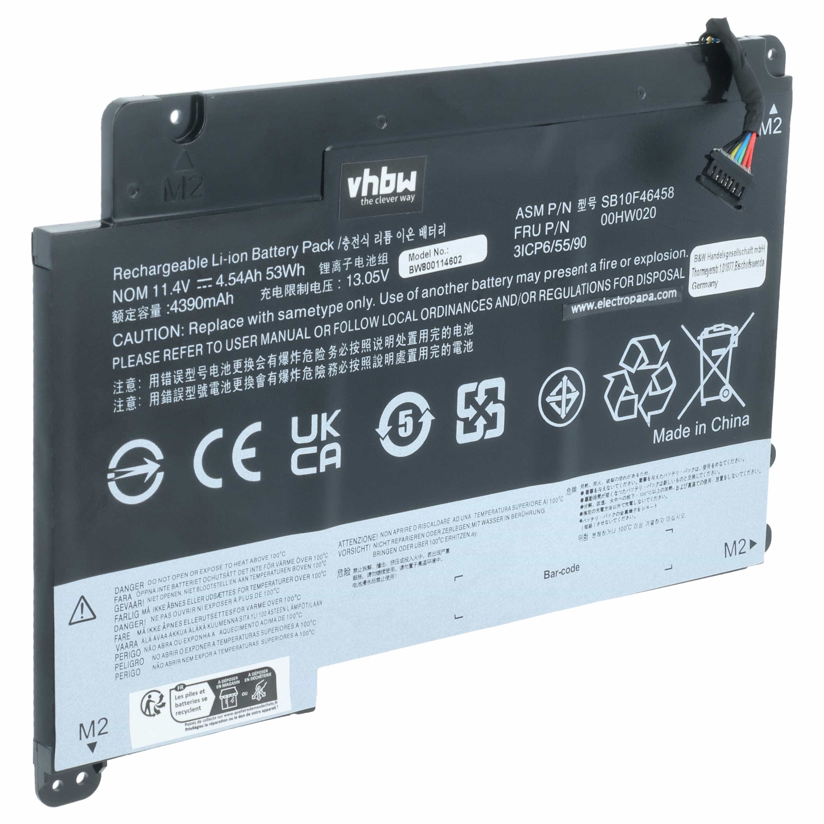 Akumulator do laptopa zamiennik Lenovo 00HW021, SB10F46458, 00HW020, SB10F46459 - 4200 mAh 11,4 V LiPo