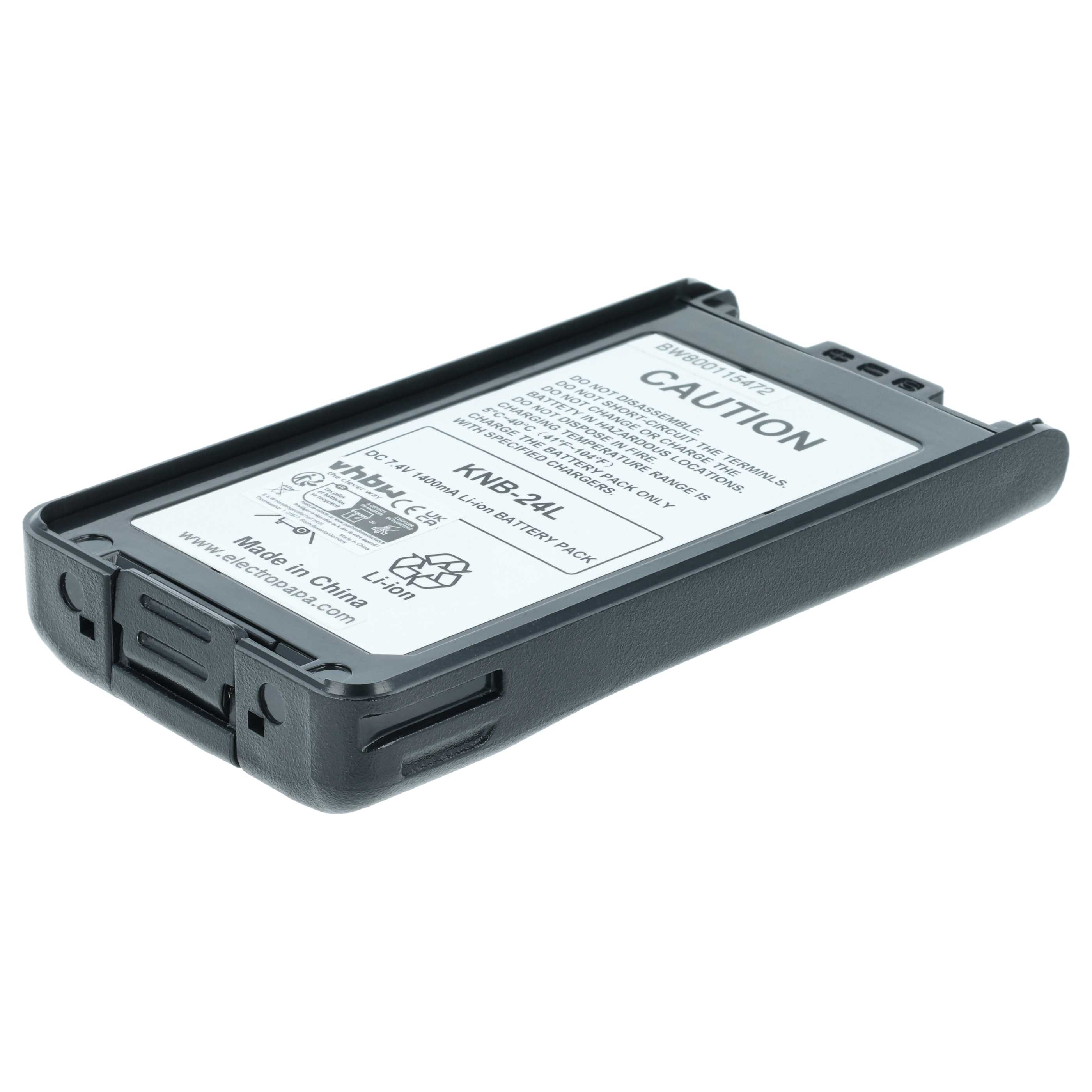 Radio 2x Battery replaces Kenwood KNB-24LX, KNB-24, KNB-24Li, KNB-25A, KNB-25, KNB-24L - 1400 mAh 7.4 V Li-Ion