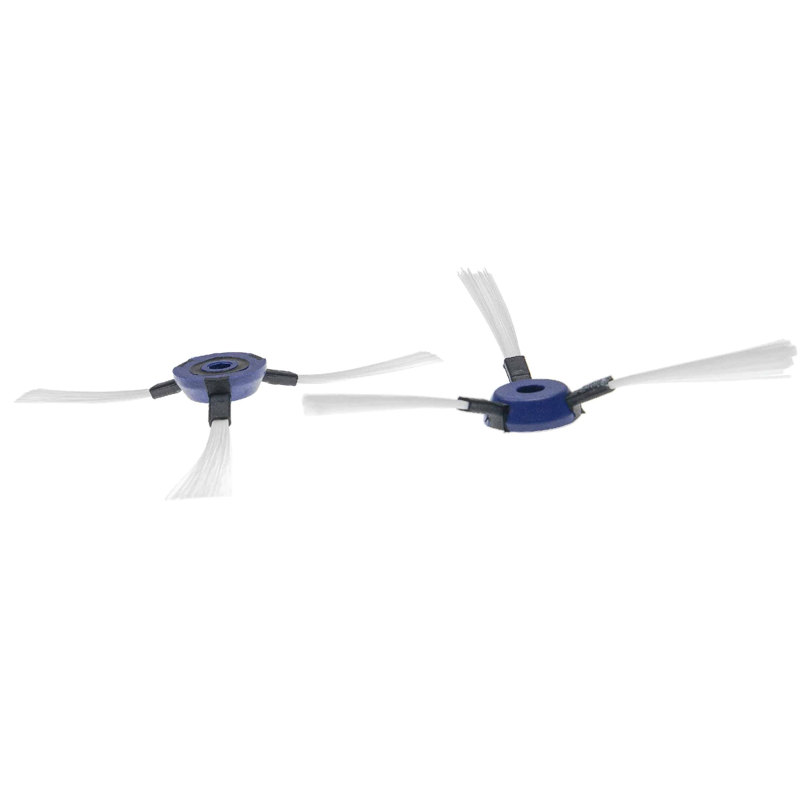 2x Cepillo lateral 3 brazos para robot aspirador Rowenta Smart Force - Set de cepillos negro / blanco / azul