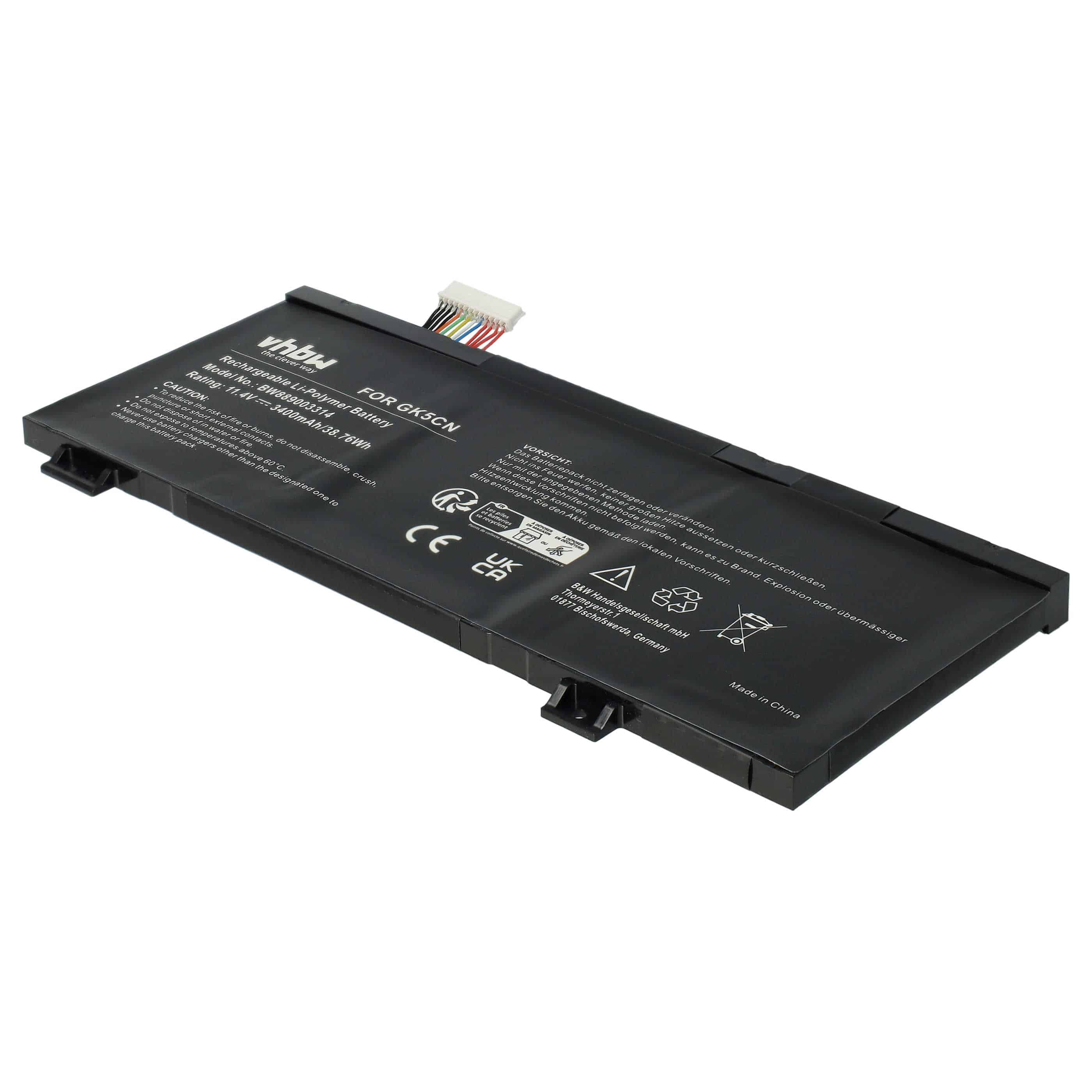 Batterie remplace Machenike GK5CN-00-13-3S1P-0 pour ordinateur portable - 3400mAh 11,4V Li-polymère