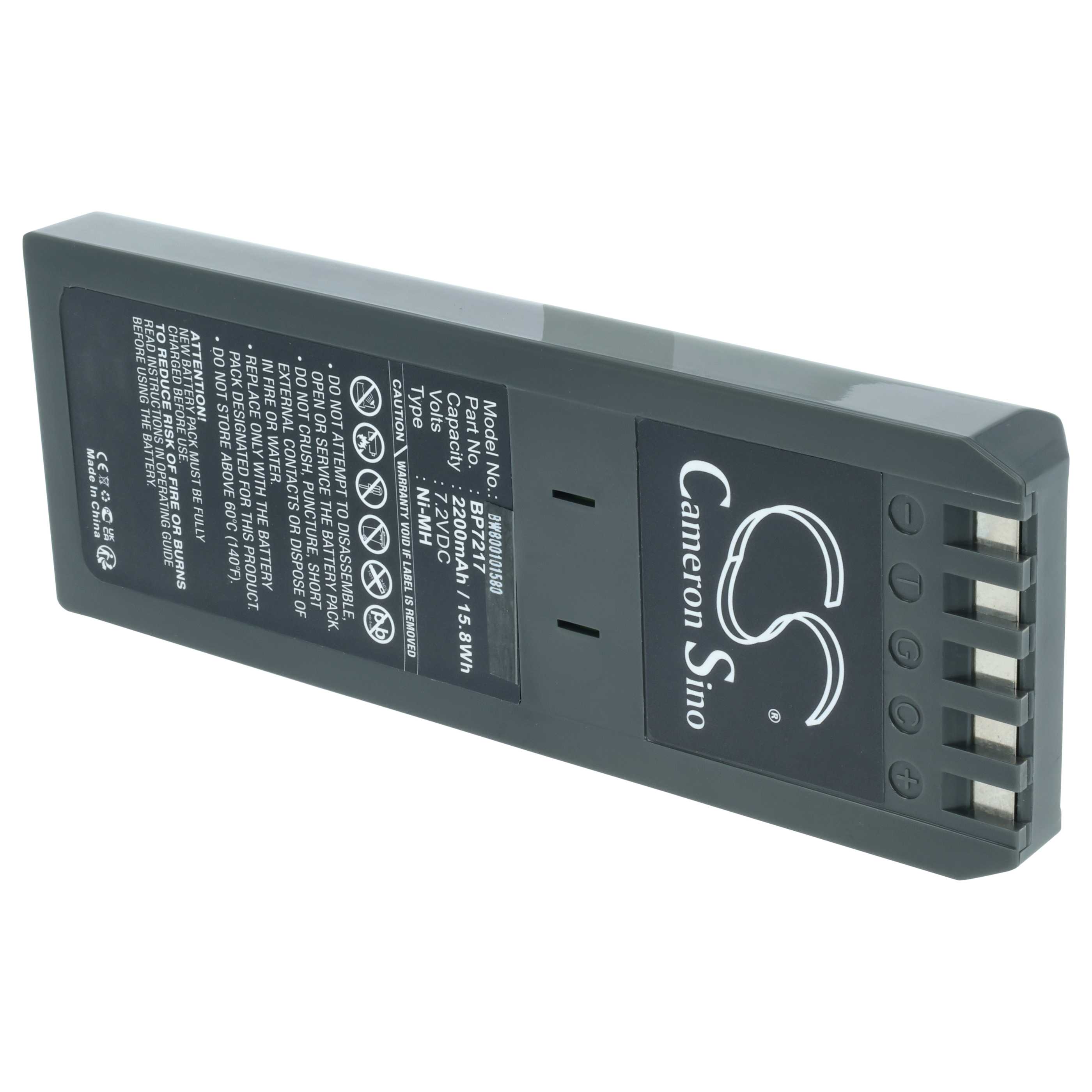 Batería reemplaza Fluke BP7217 para dispositivo medición (2200 mAh, 7,2 V, NiMH)