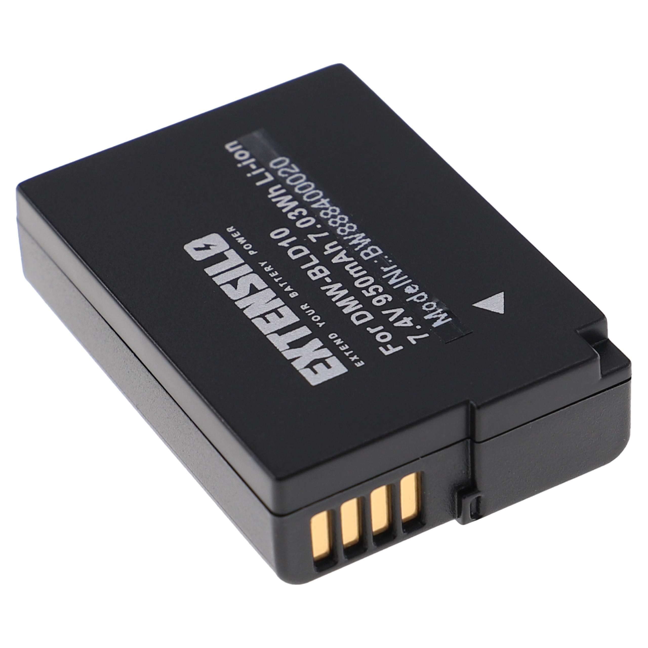 Battery Replacement for Panasonic DMW-BLD10E, DMW-BLD10, DMW-BLD10PP - 950mAh, 7.4V, Li-Ion