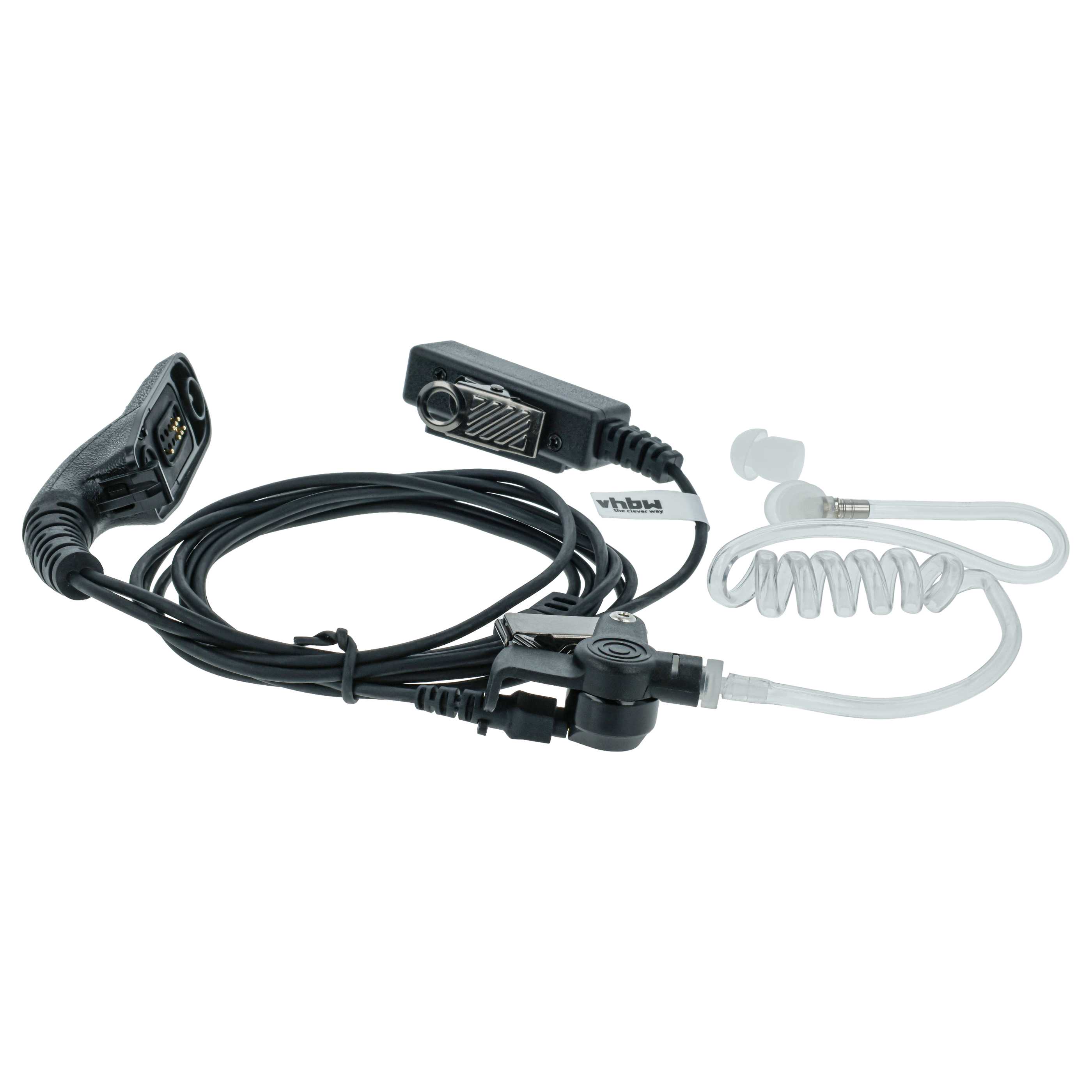 10x Security Radio Headset suitable for Motorola XiR P8200 - with PTT Microphone + Clip Mount + Phono Cable