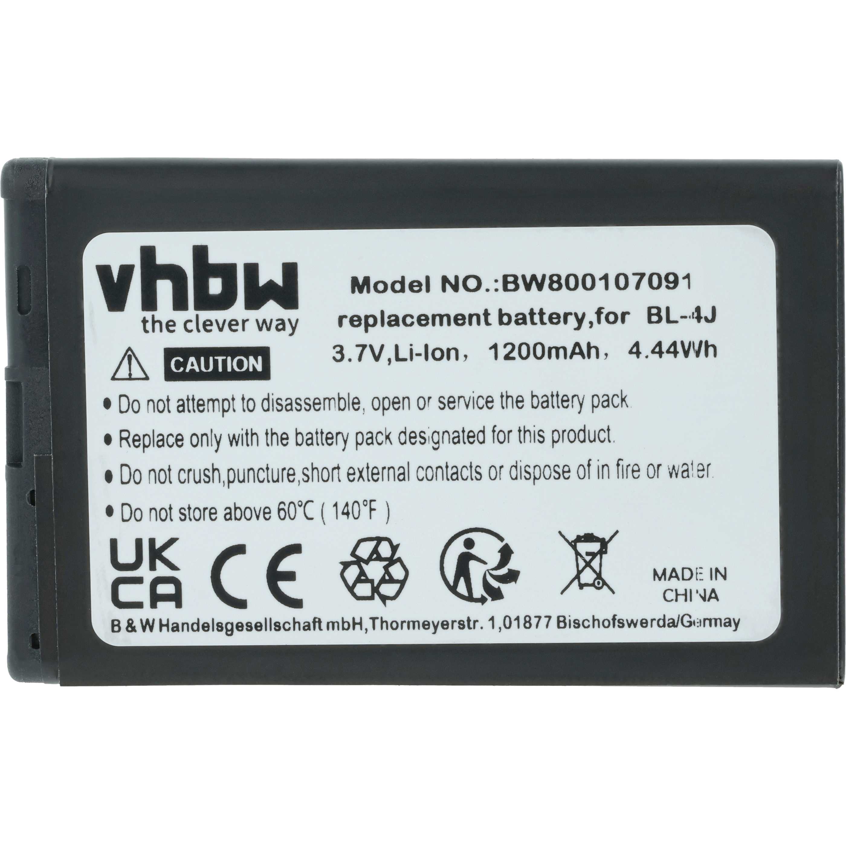 Akumulator do telefonu smartfona zamiennik Nokia BL-4J - 1200 mAh 3,7 V Li-Ion
