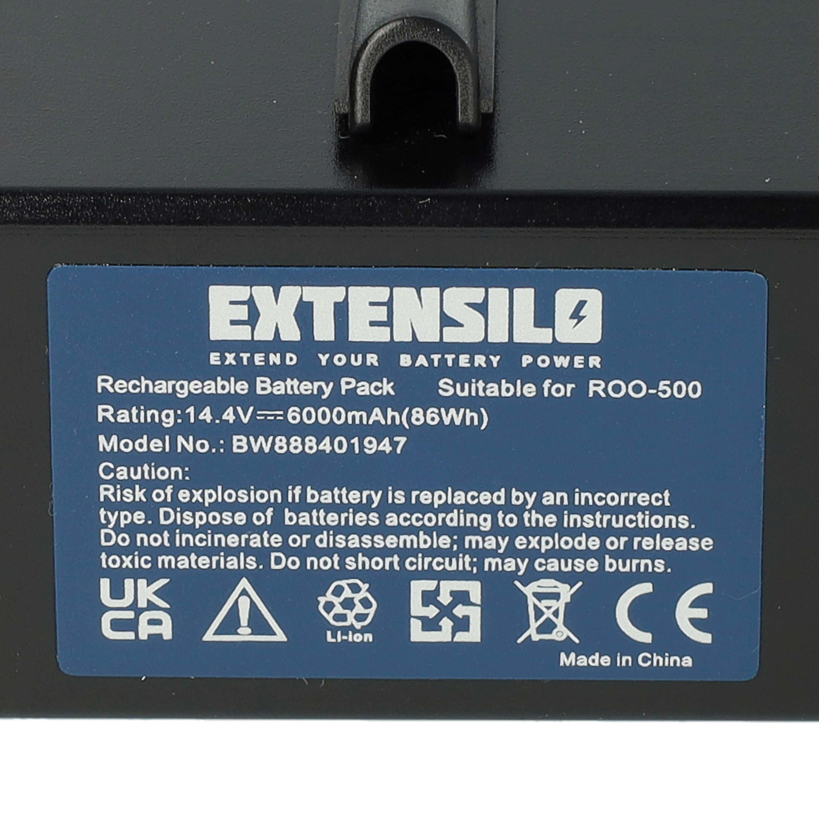 Batteria sostituisce GD-Roomba-500, VAC-500NMH-33, 11702 per aspirapolvere iRobot - 6000mAh 14,4V Li-Ion