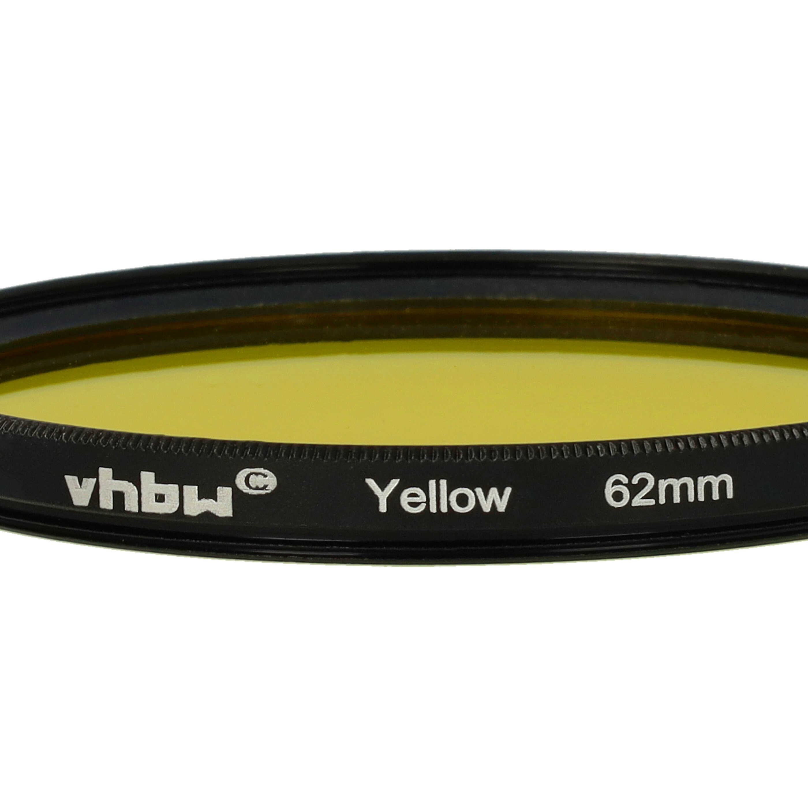 Farbfilter gelb passend für Kamera Objektive mit 62 mm Filtergewinde - Gelbfilter