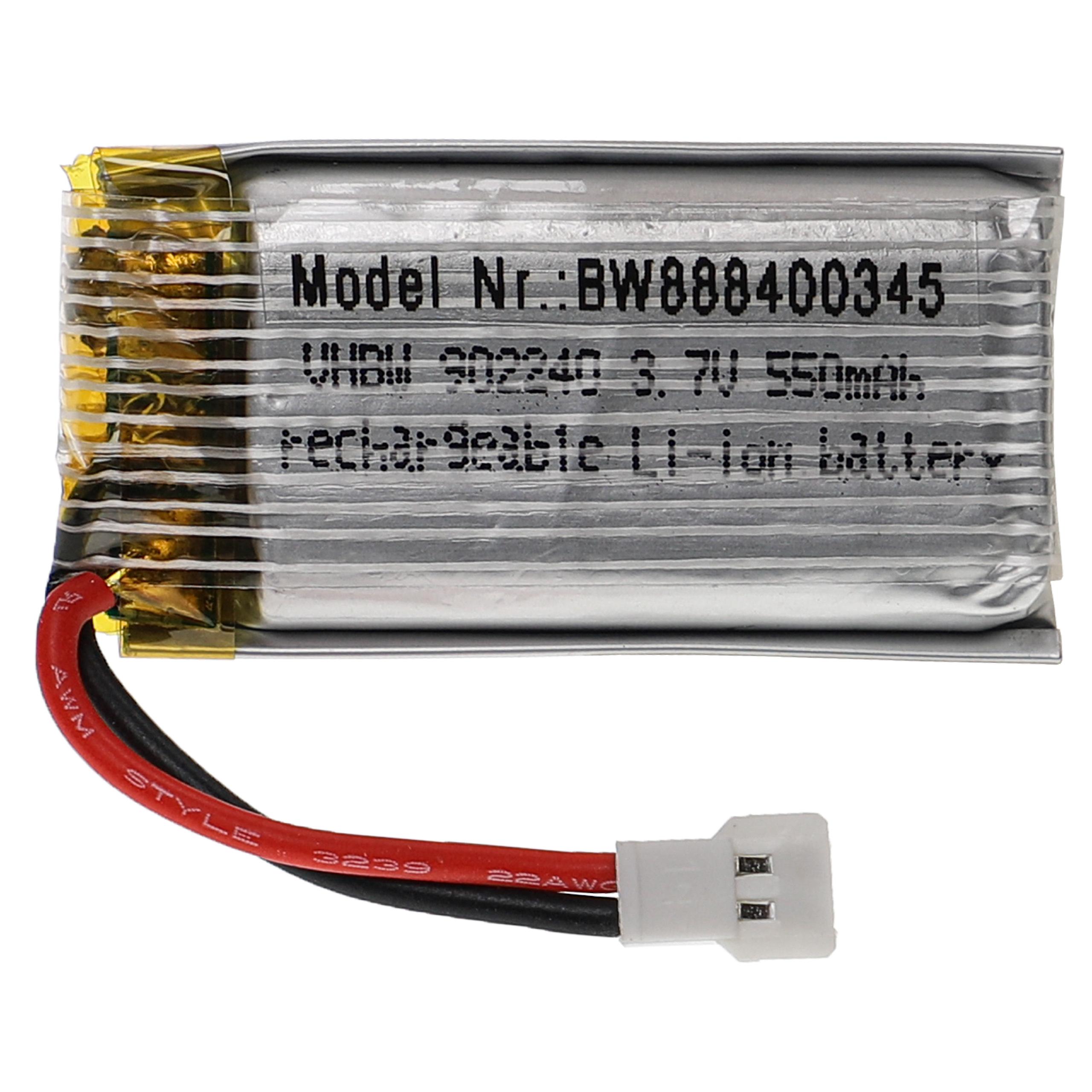 Batería para dispositivos modelismo - 550 mAh 3,7 V Li-poli, XH 2.54 2P