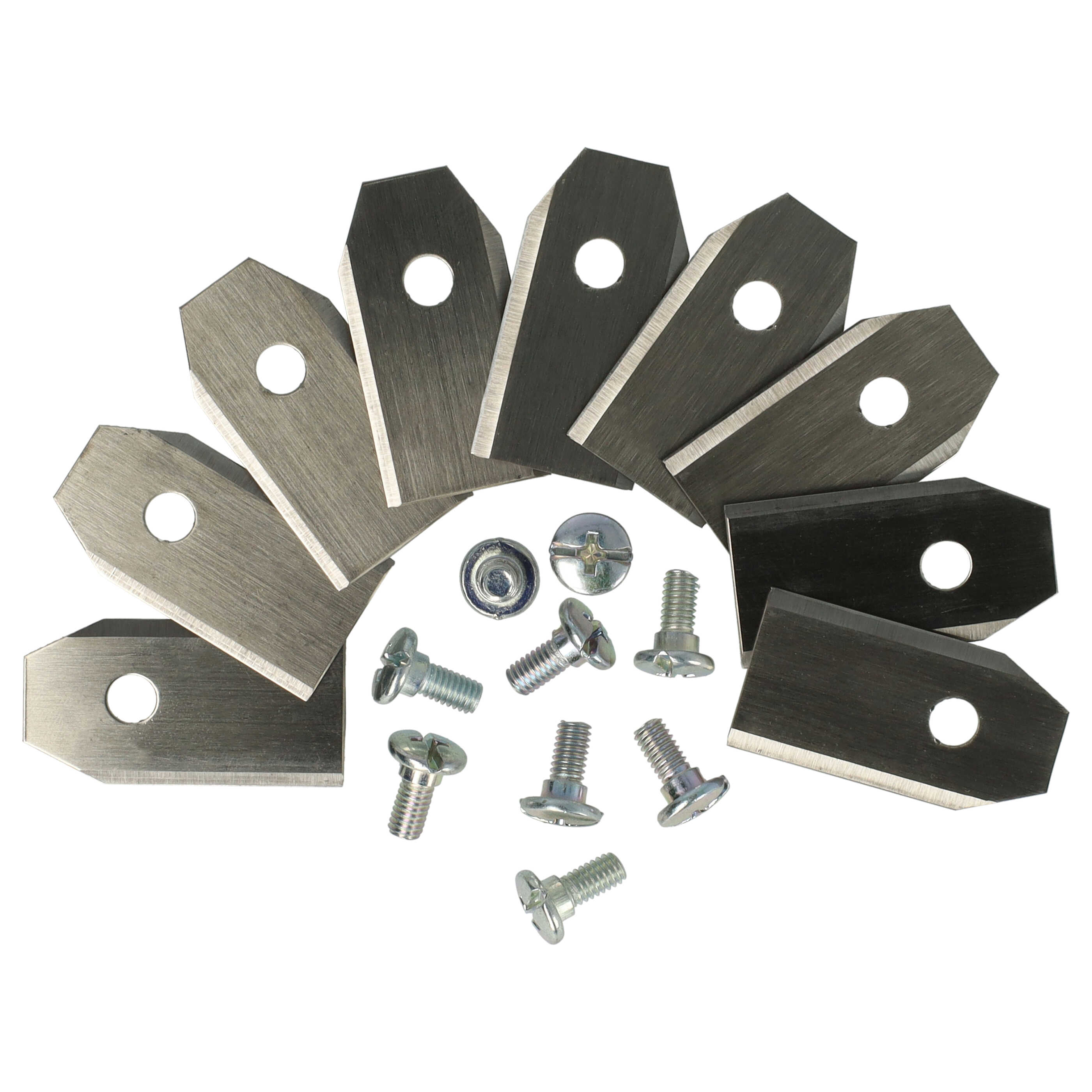 9x Exchange Blade replaces Arnold AR1 Cordless Lawnmower etc. - Steel, Silver