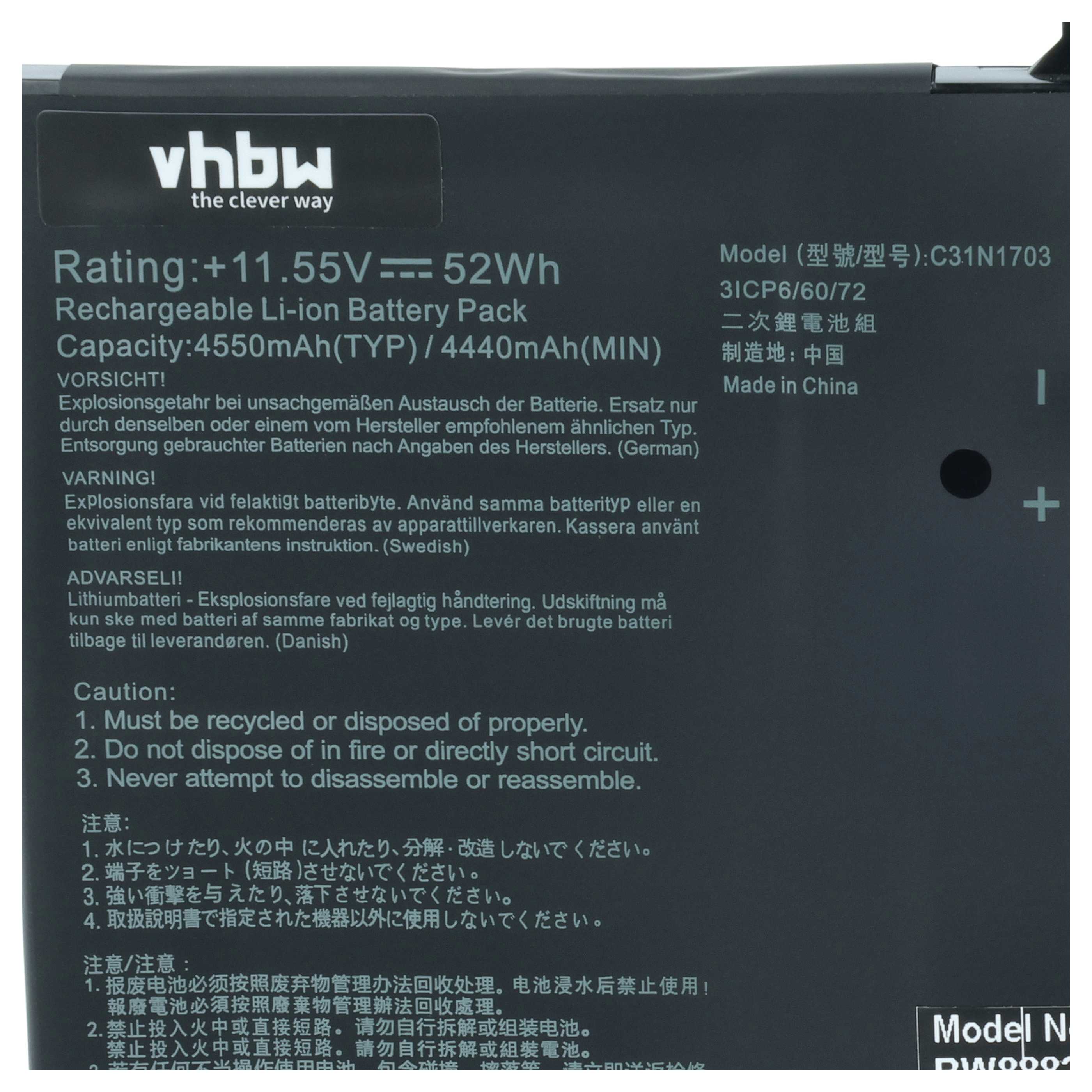Akumulator do laptopa zamiennik Asus C31N1703, 0B200-02650100 - 4500 mAh 11,52 V LiPo
