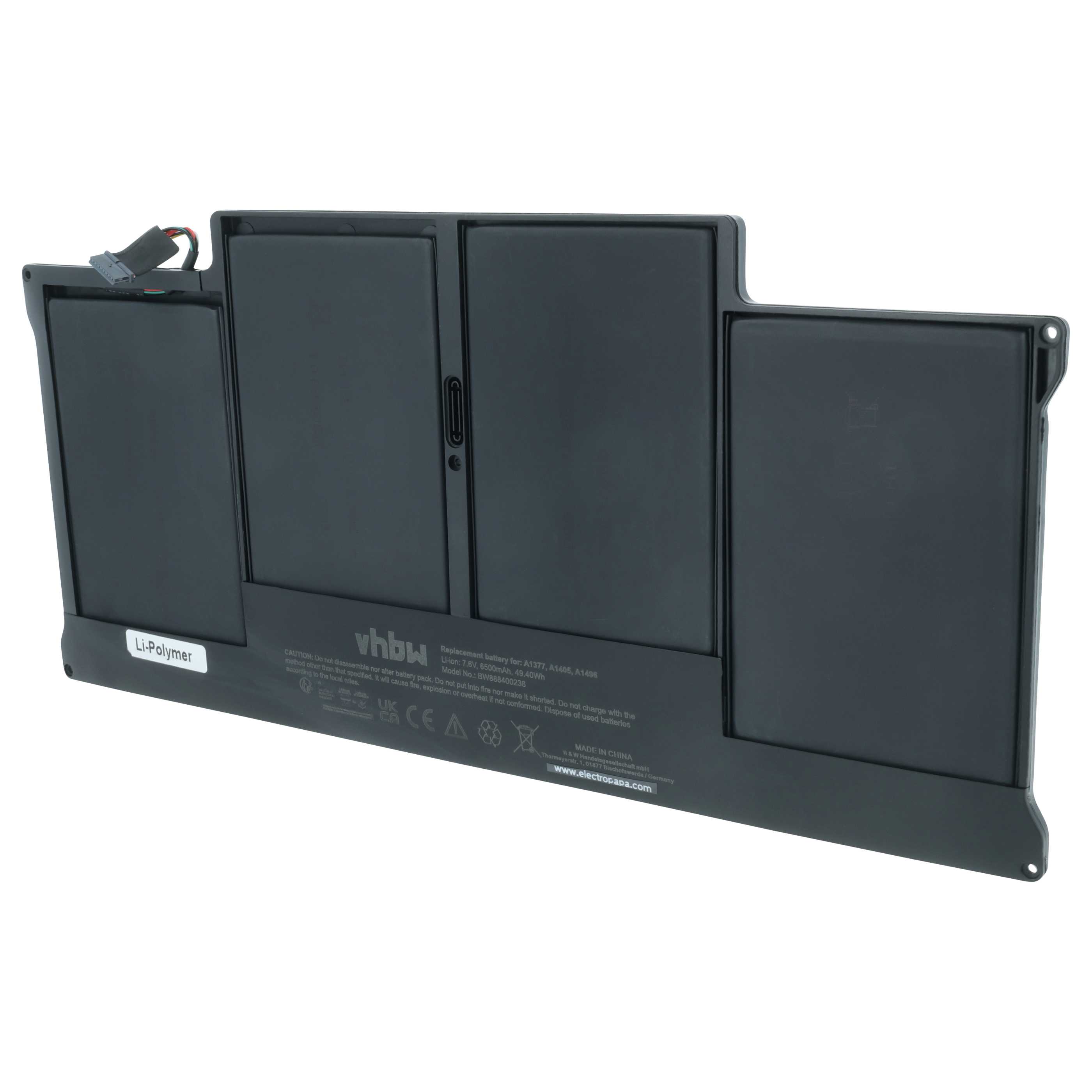 Batteria sostituisce Apple 020-6955-01, 020-6955-B, A1369, A1377, A1405 per notebook - 6500mAh 7,6V Li-Poly