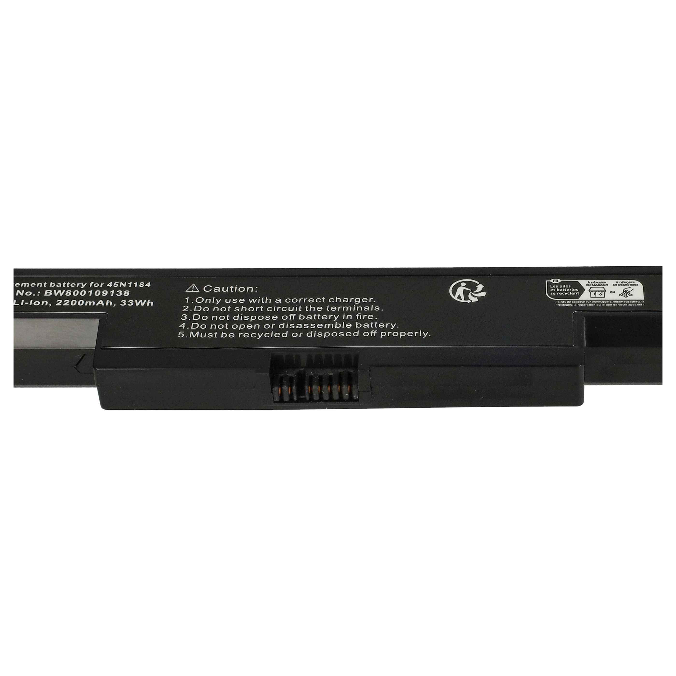 Akumulator do laptopa zamiennik Lenovo 45N1184, 45N1185, 45N1182, 45N1183 - 2200 mAh 14,8 V Li-Ion, czarny