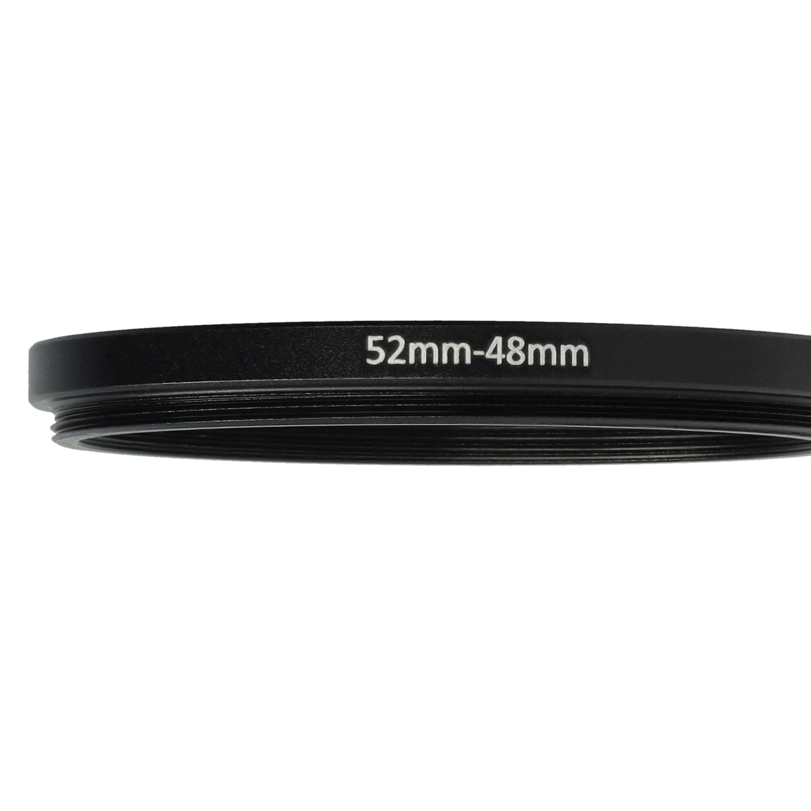 Anillo adaptador Step Down de 52 mm a 48 mm para objetivo de la cámara - Adaptador de filtro, metal, negro